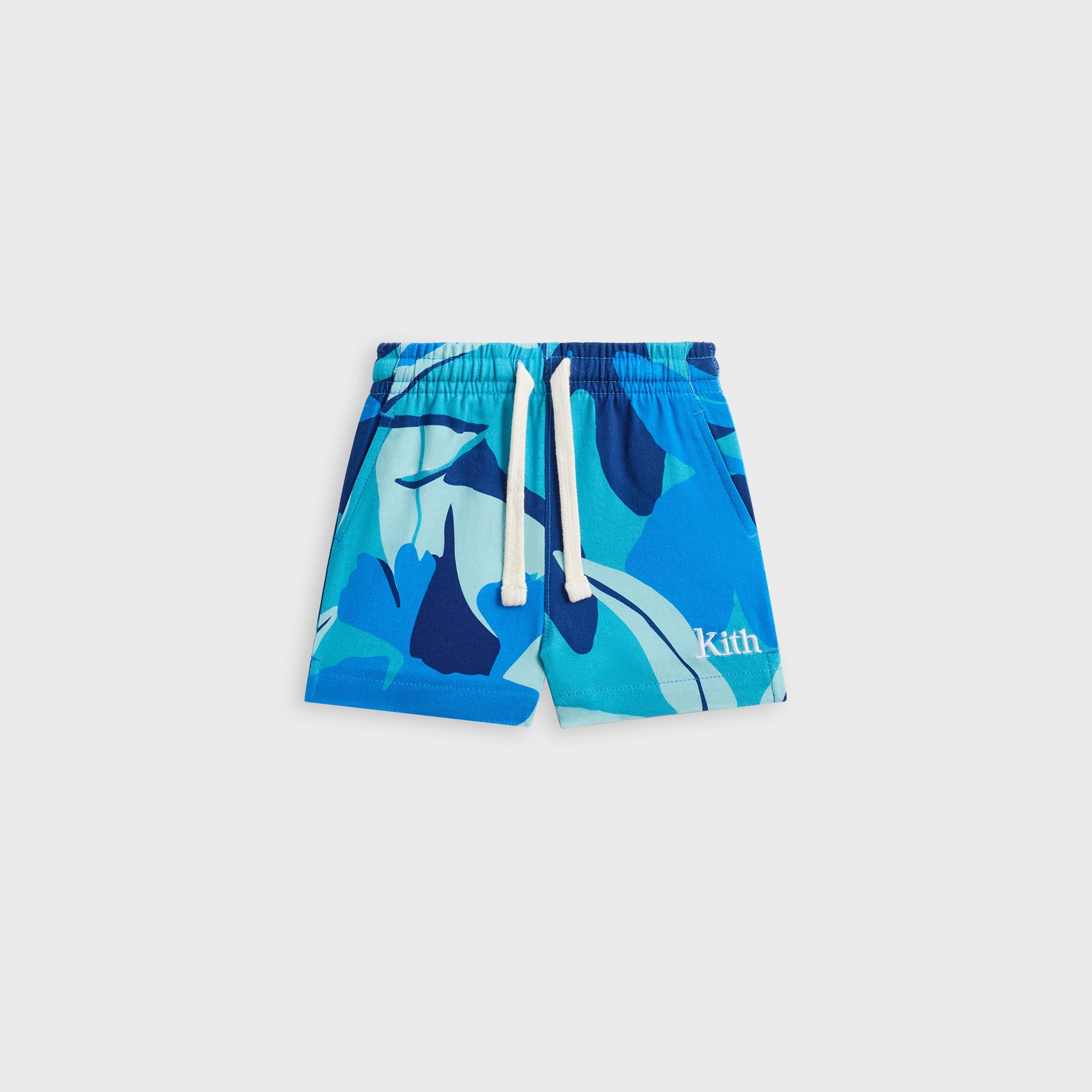 KITH スイムショーツ Kith Baby Abstract Tropical Thompson Camp Short - Turquoise – Kith