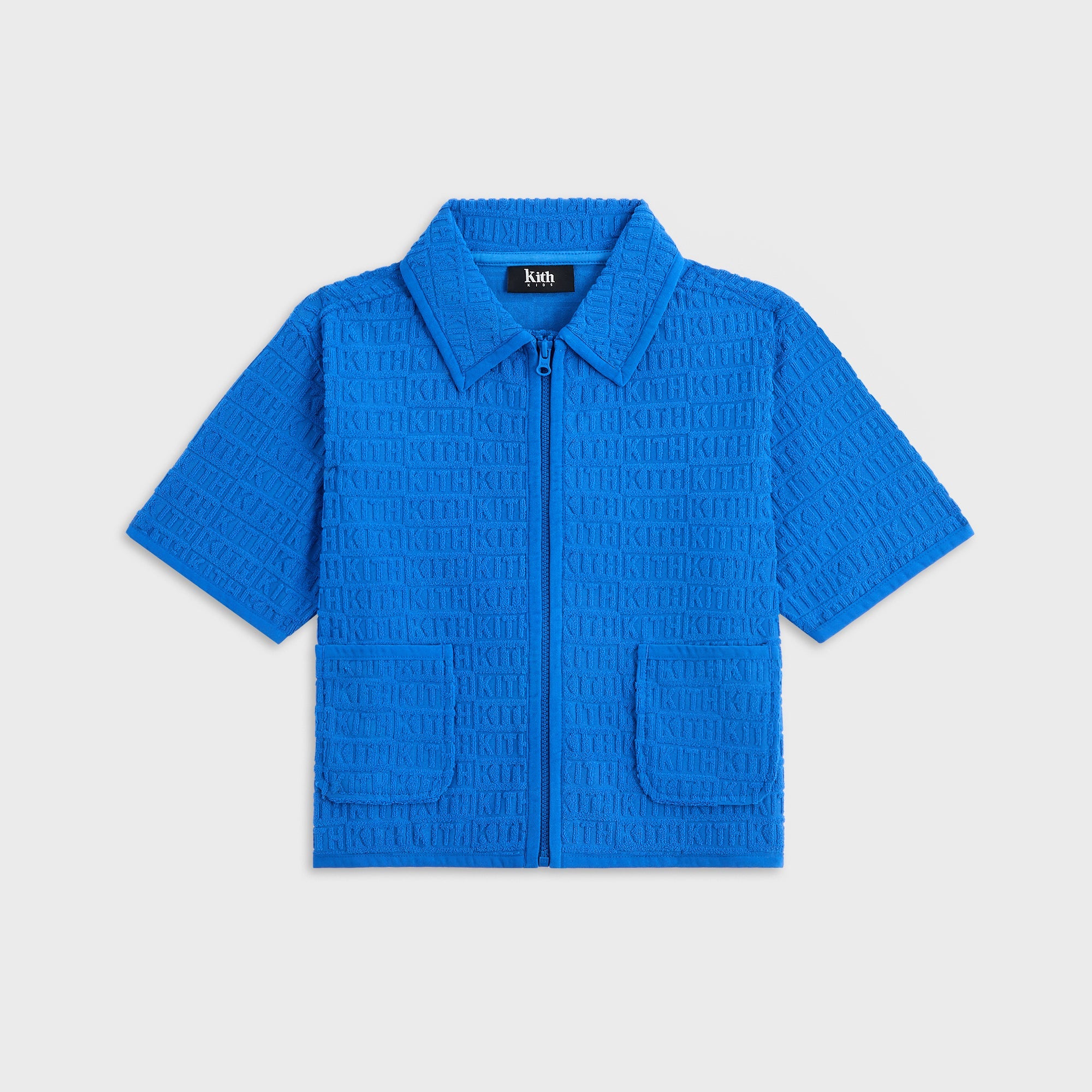 Kith Kids Textured Monogram Zip Front Camp Shirt - Greek – Kith Japan