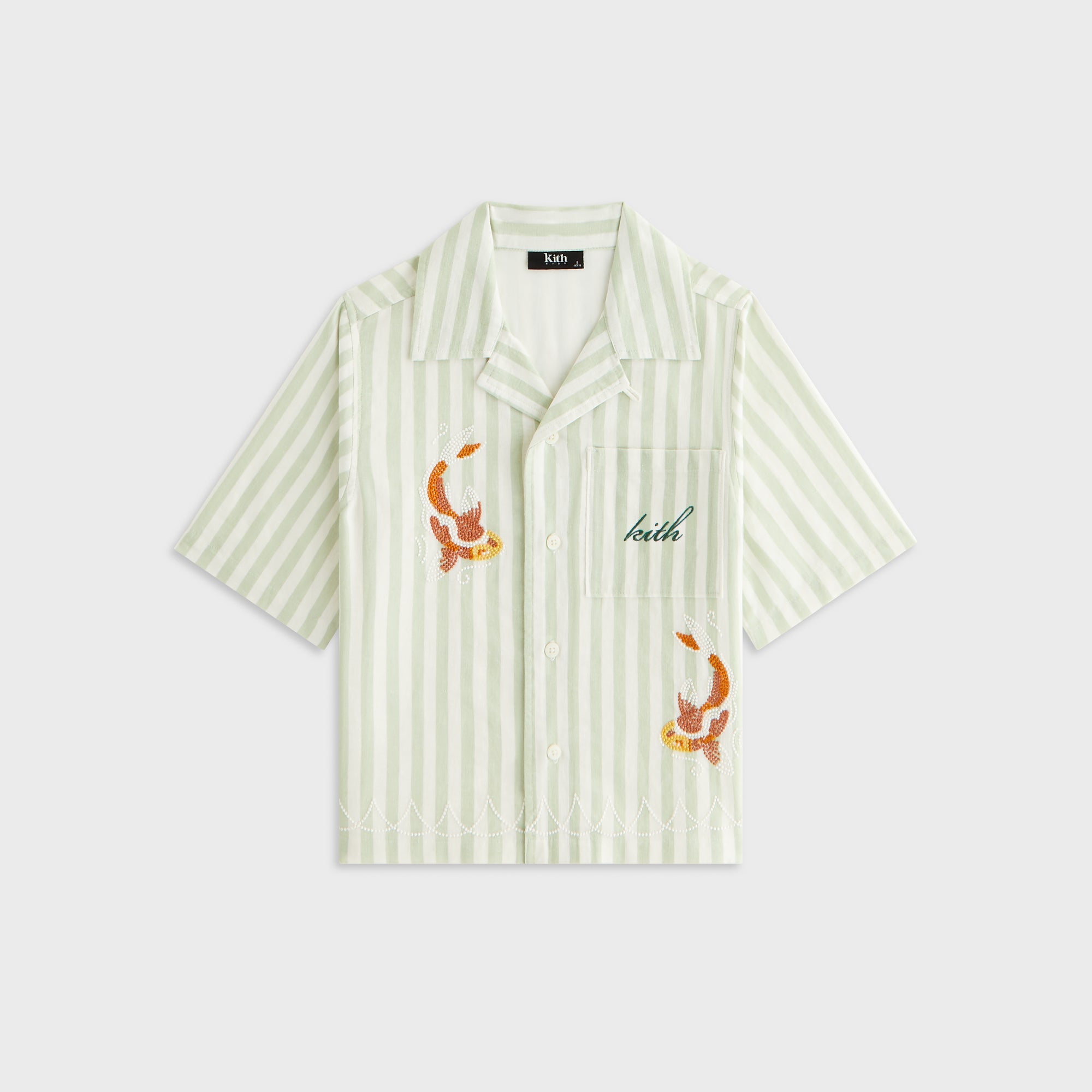 キース　kids ベビー　サッカーシャツ Kith Kids Embroidered Thompson Camp Shirt - Sage – Kith Japan