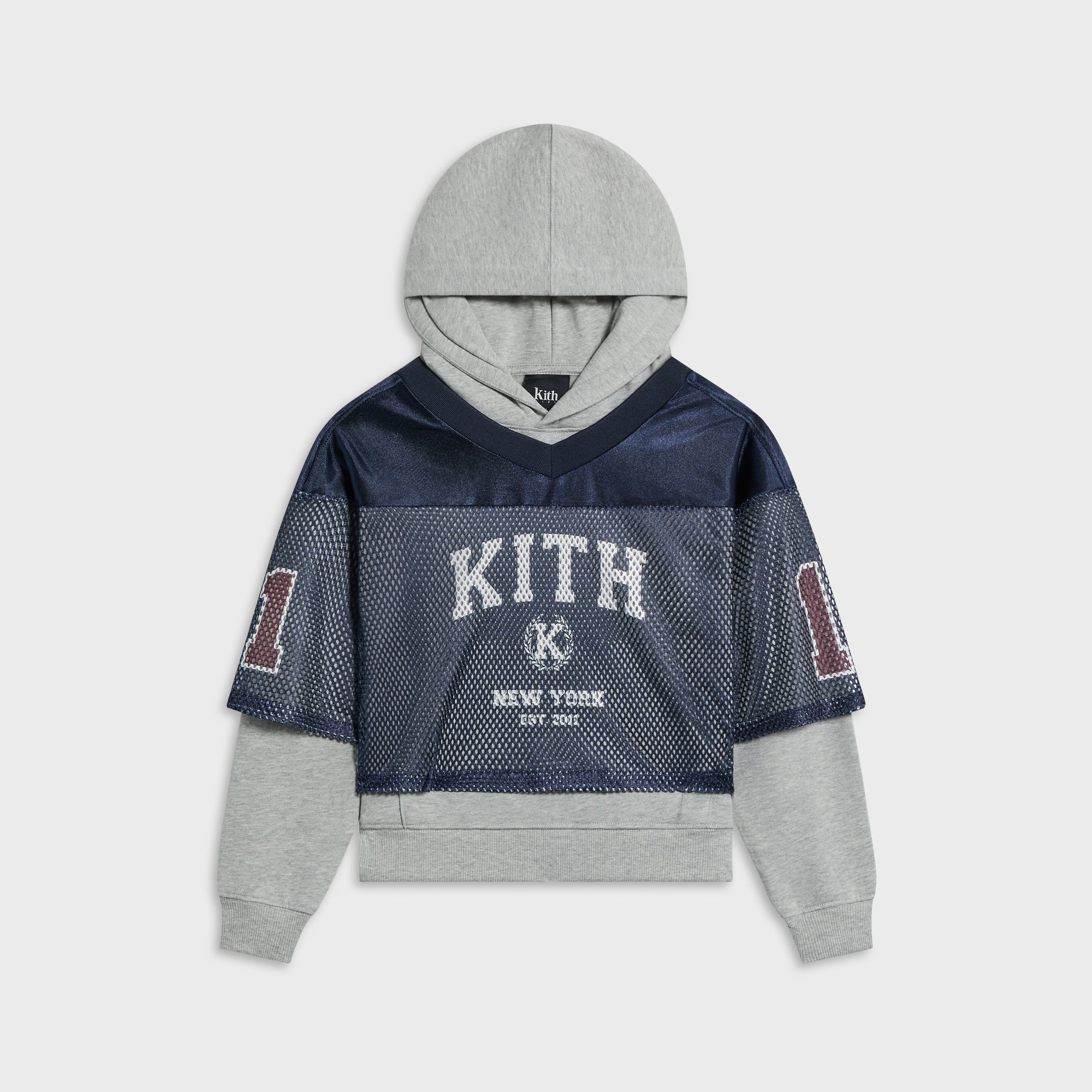 Kith Kids Athletic Mesh Combo Hoodie - Medium Heather Grey – Kith