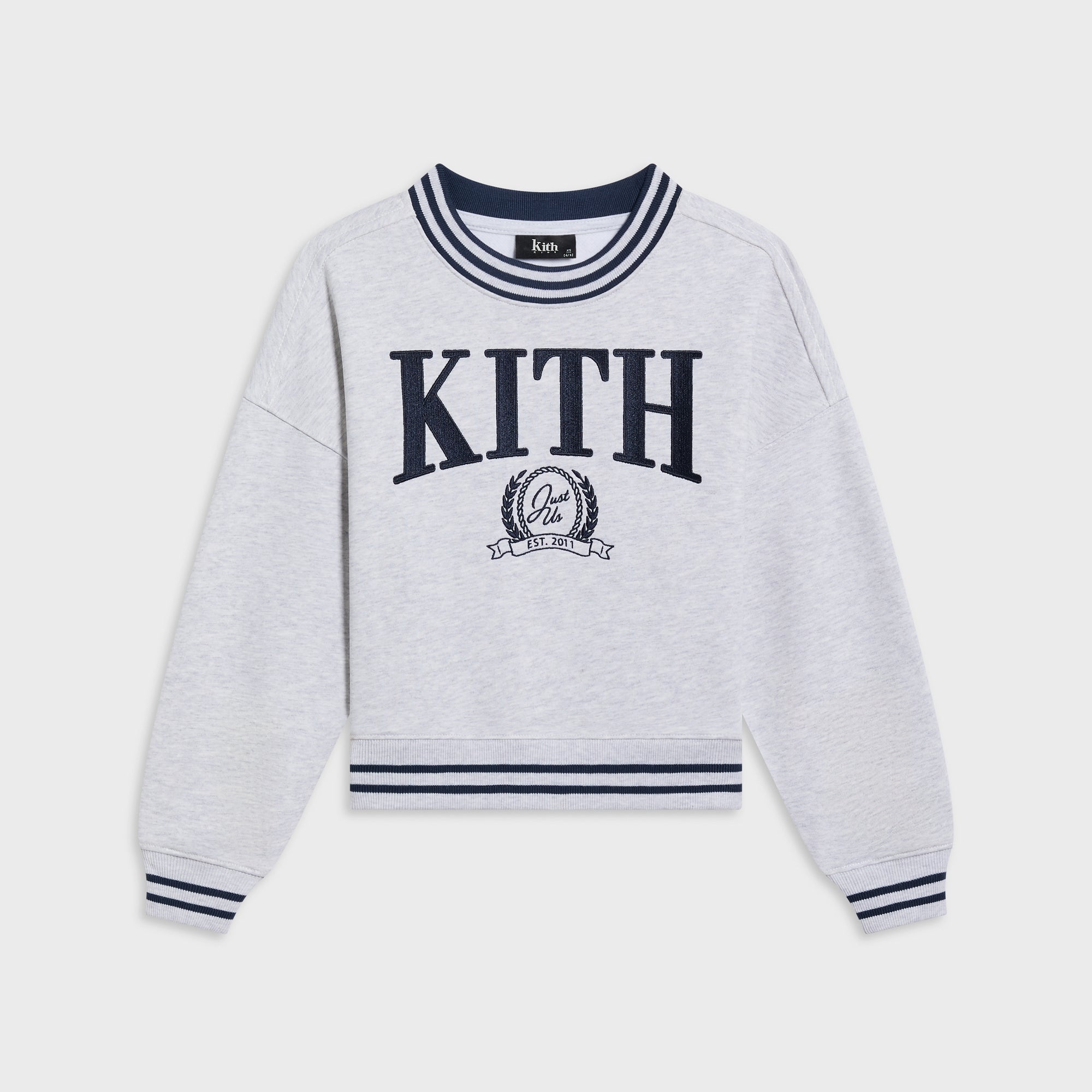 Kith Kids Collegiate Nelson Crewneck - Light Heather Grey – Kith Japan