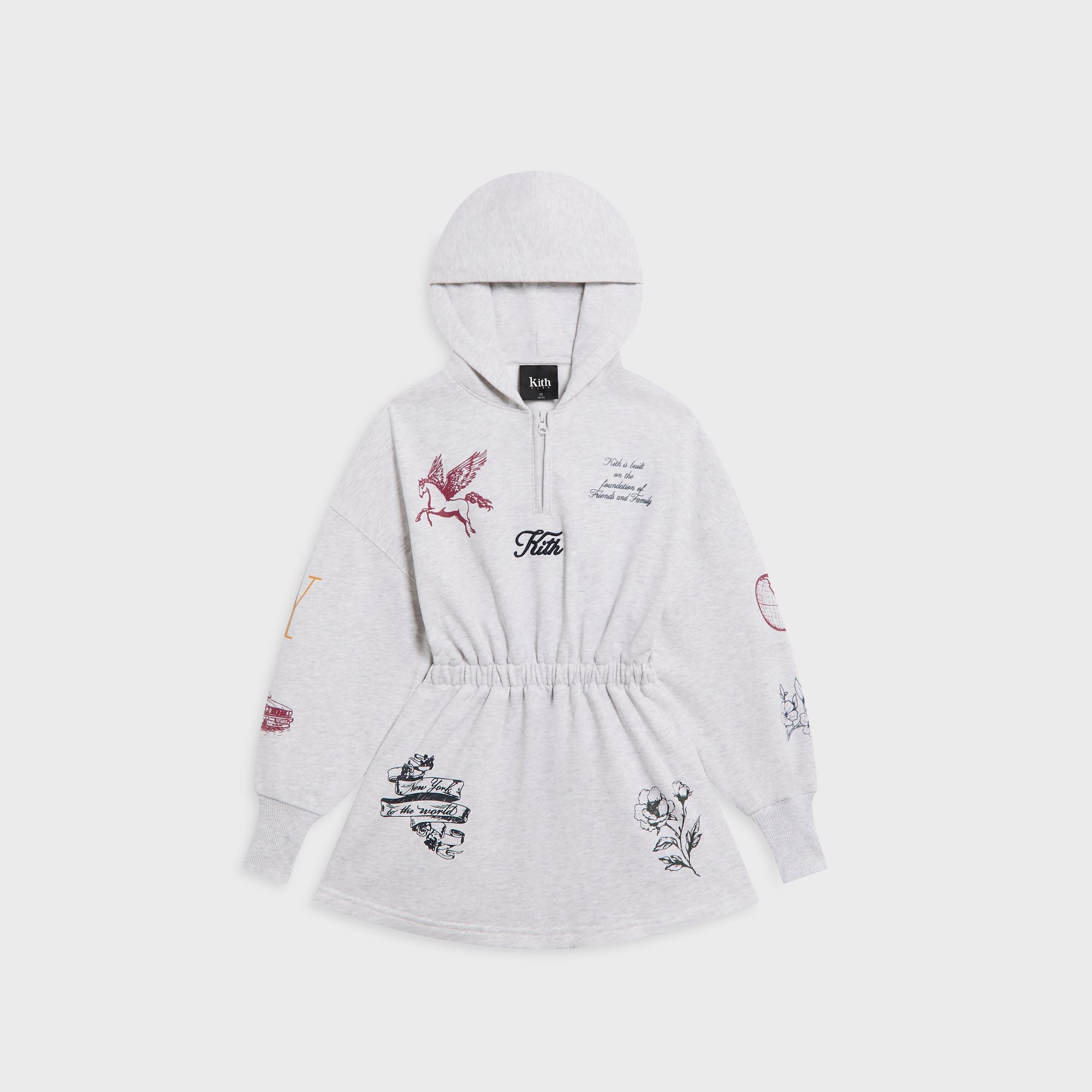 Kith Kids Logo Hoodie Dress - Light Heather Grey – Kith Japan