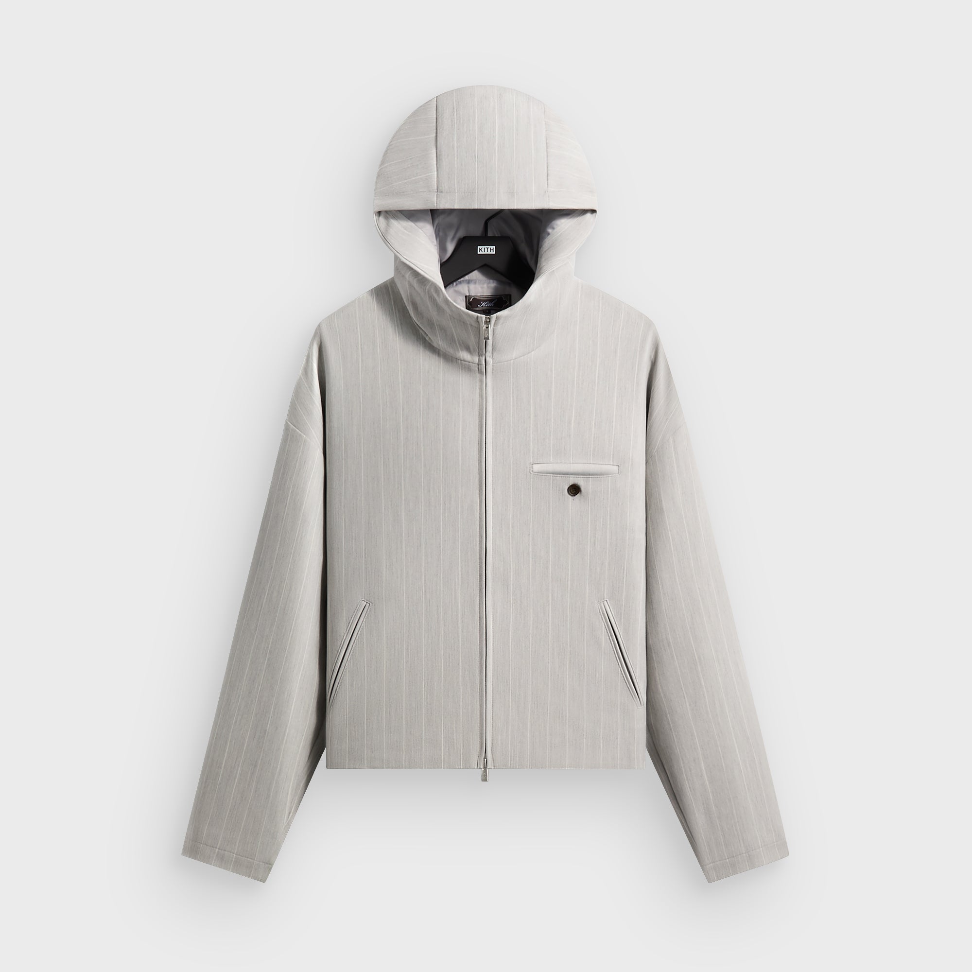 Kith Pinstripe Matteo Zip Up Hoodie - Light Heather Grey – Kith Japan