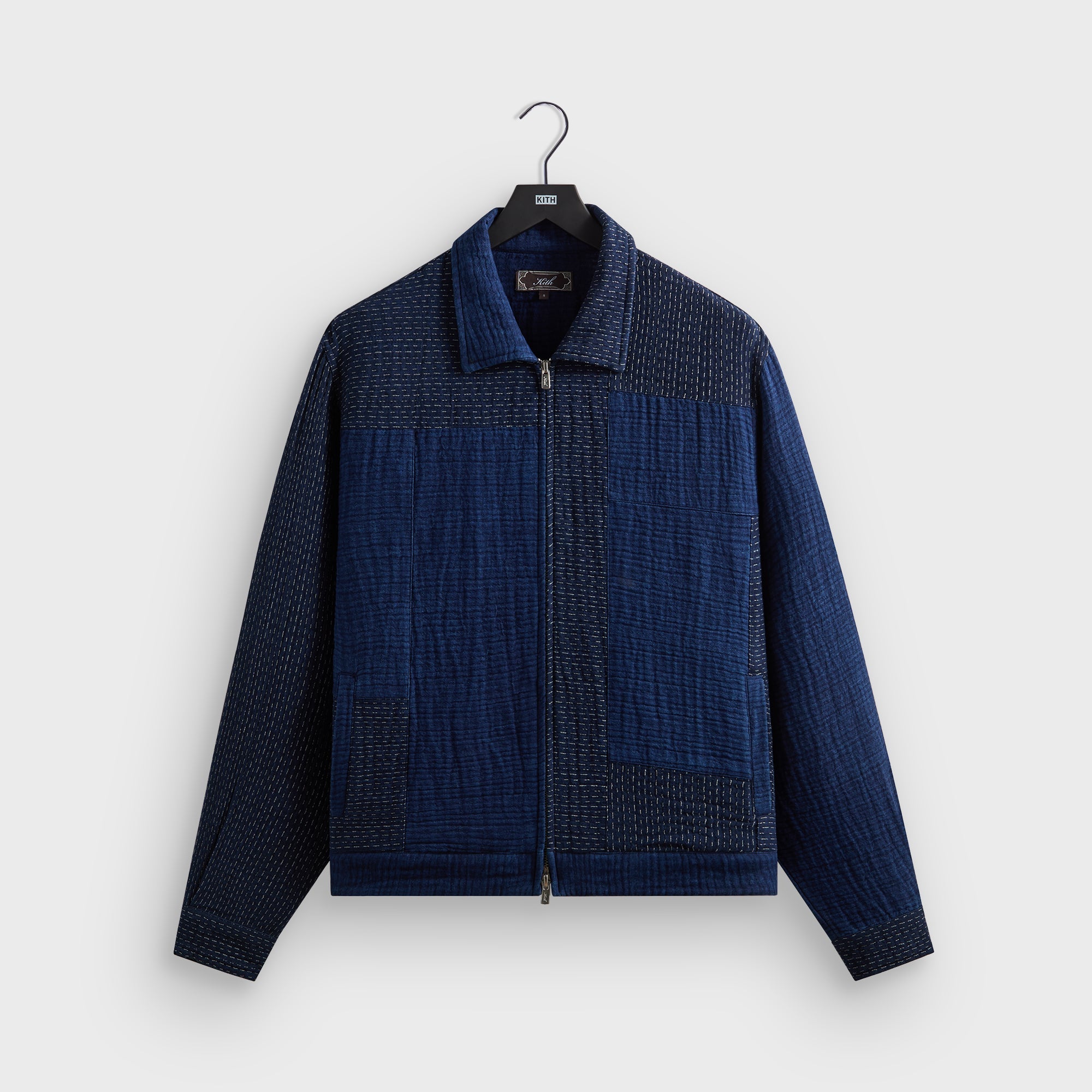 【3月中着】kiddymok様（濃紺・キルティングではない） Kith Stitched Patchwork Connor Blouson Jacket - Dark Indigo – Kith