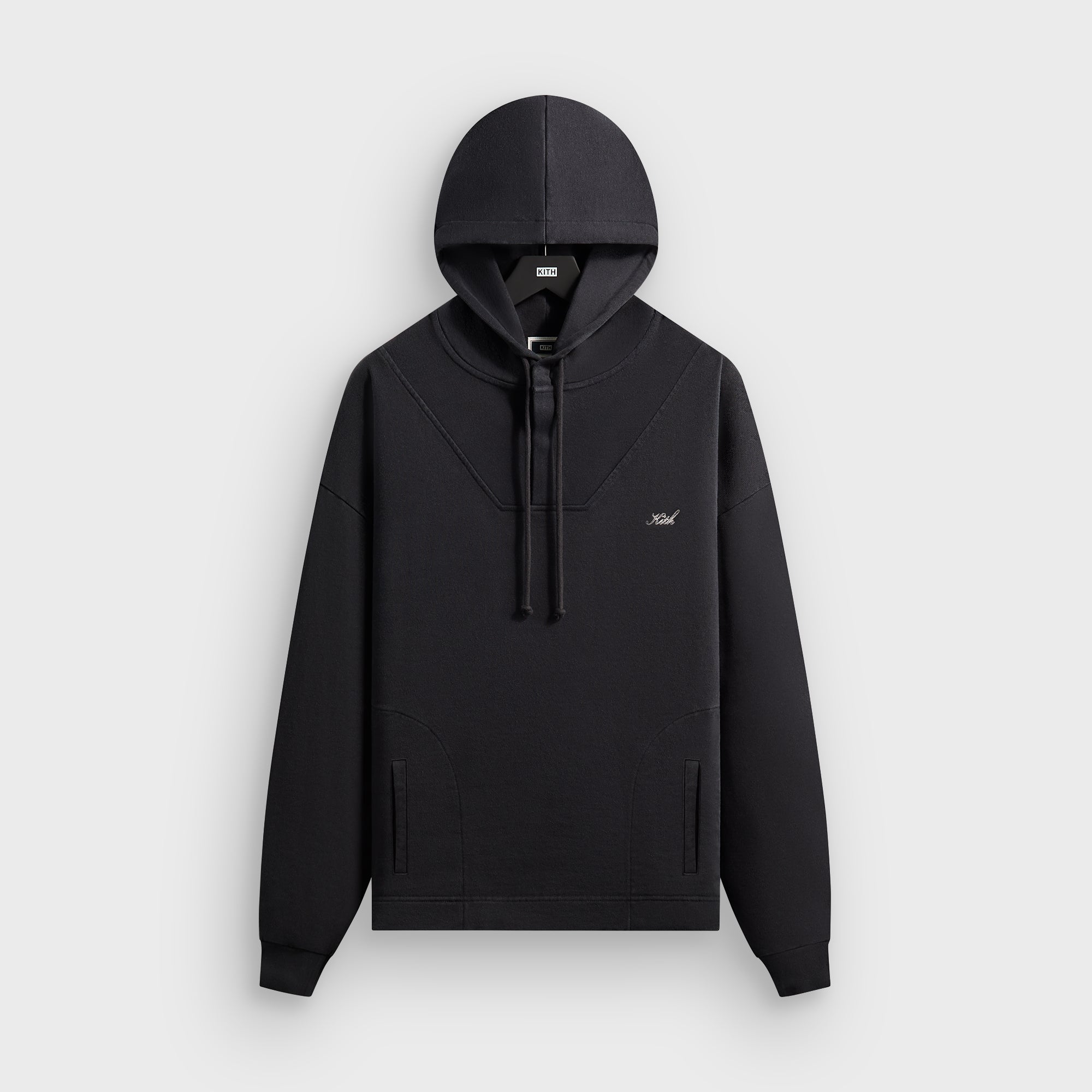 Kith Rib Neck Cropped Camden Hoodie - Black – Kith Japan