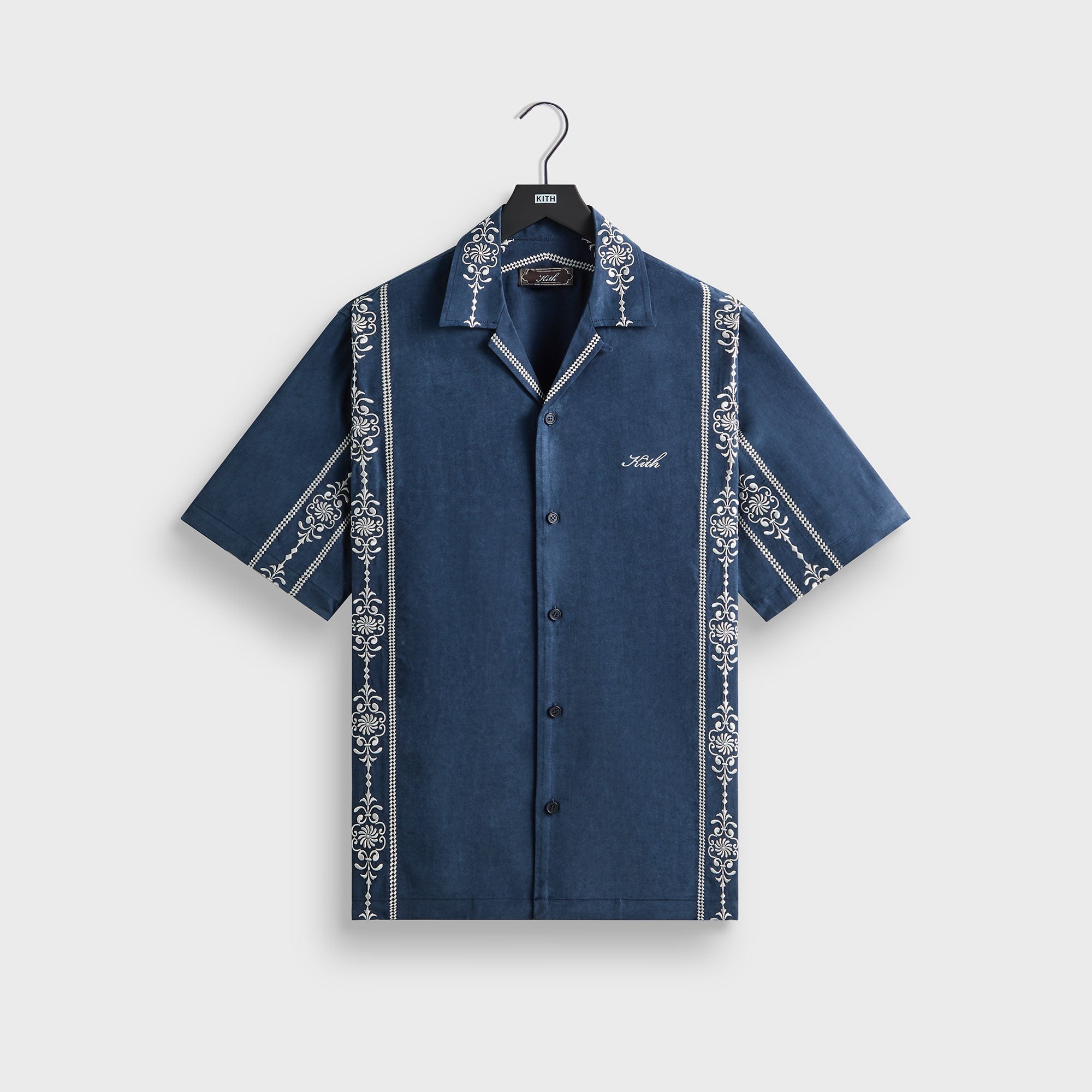トップス Cupro Linen Thompson Camp Collar Shirt Kith Cupro Linen Thompson Camp Collar Shirt - Nocturnal - PH