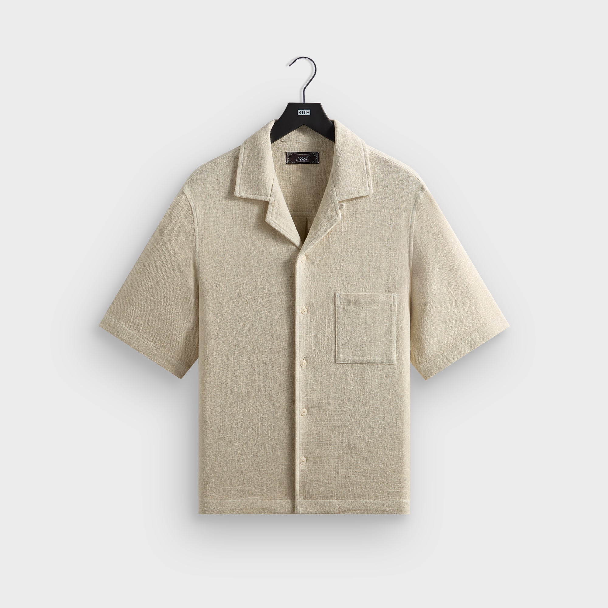 Kith Soft Woven Cropped Beckham Camp Collar Shirt - Waffle - PH
