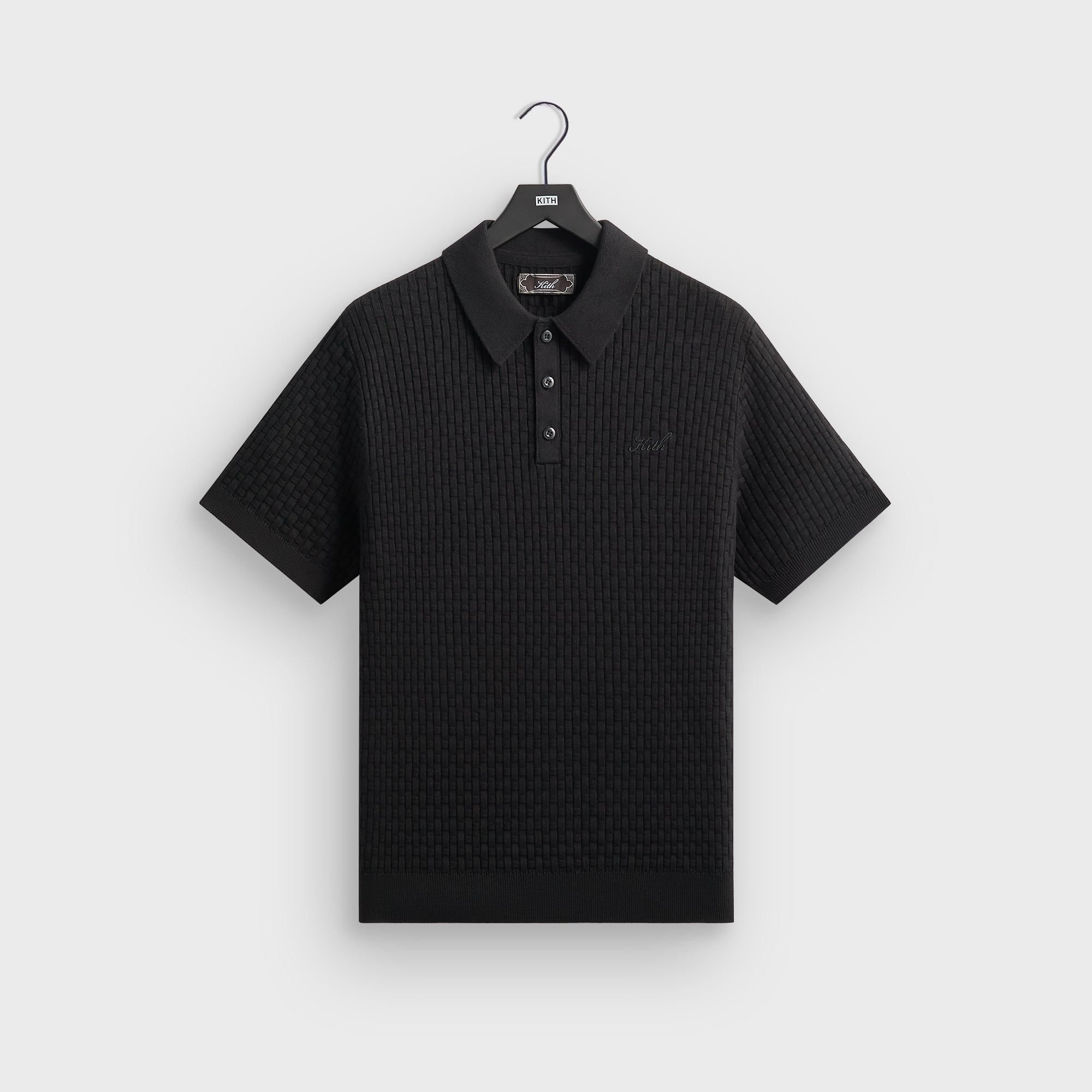 Kith Basket Weave Tilden Polo - Black – Kith Japan