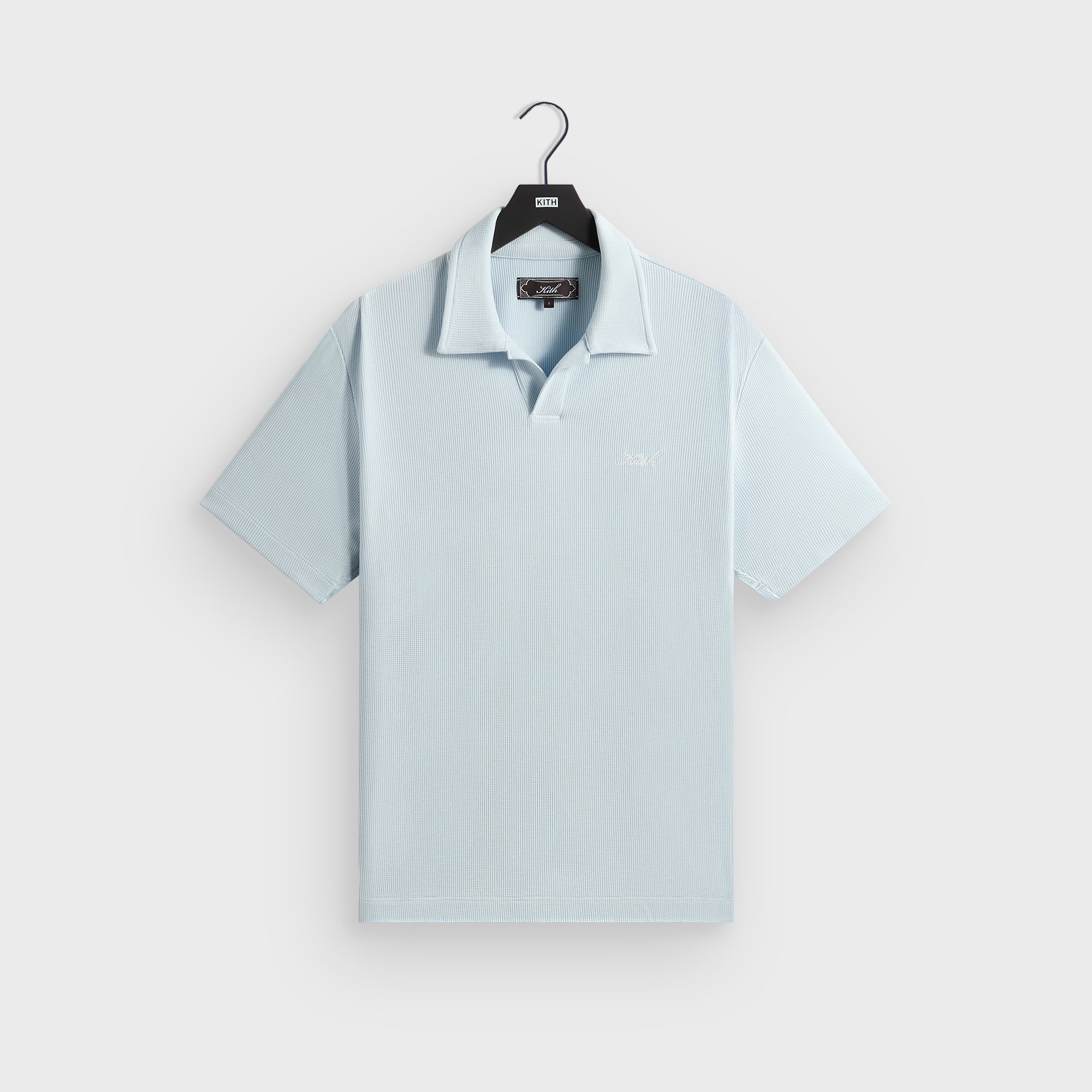 Kith Micro Waffle Drew Polo - Light Indigo – Kith Japan