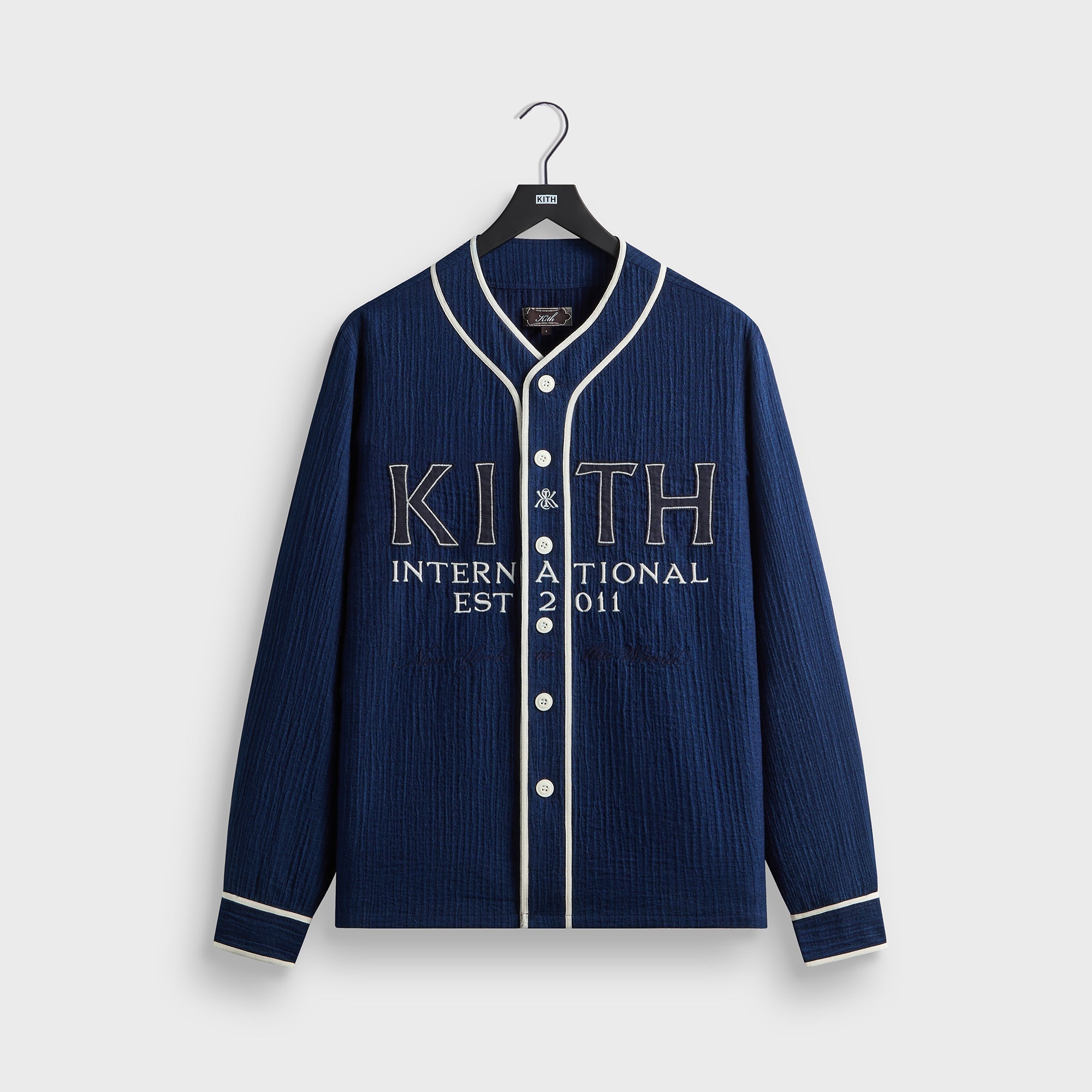 Kith Indigo Seersucker Daley Shirt - Dark Indigo - PH – Kith Japan