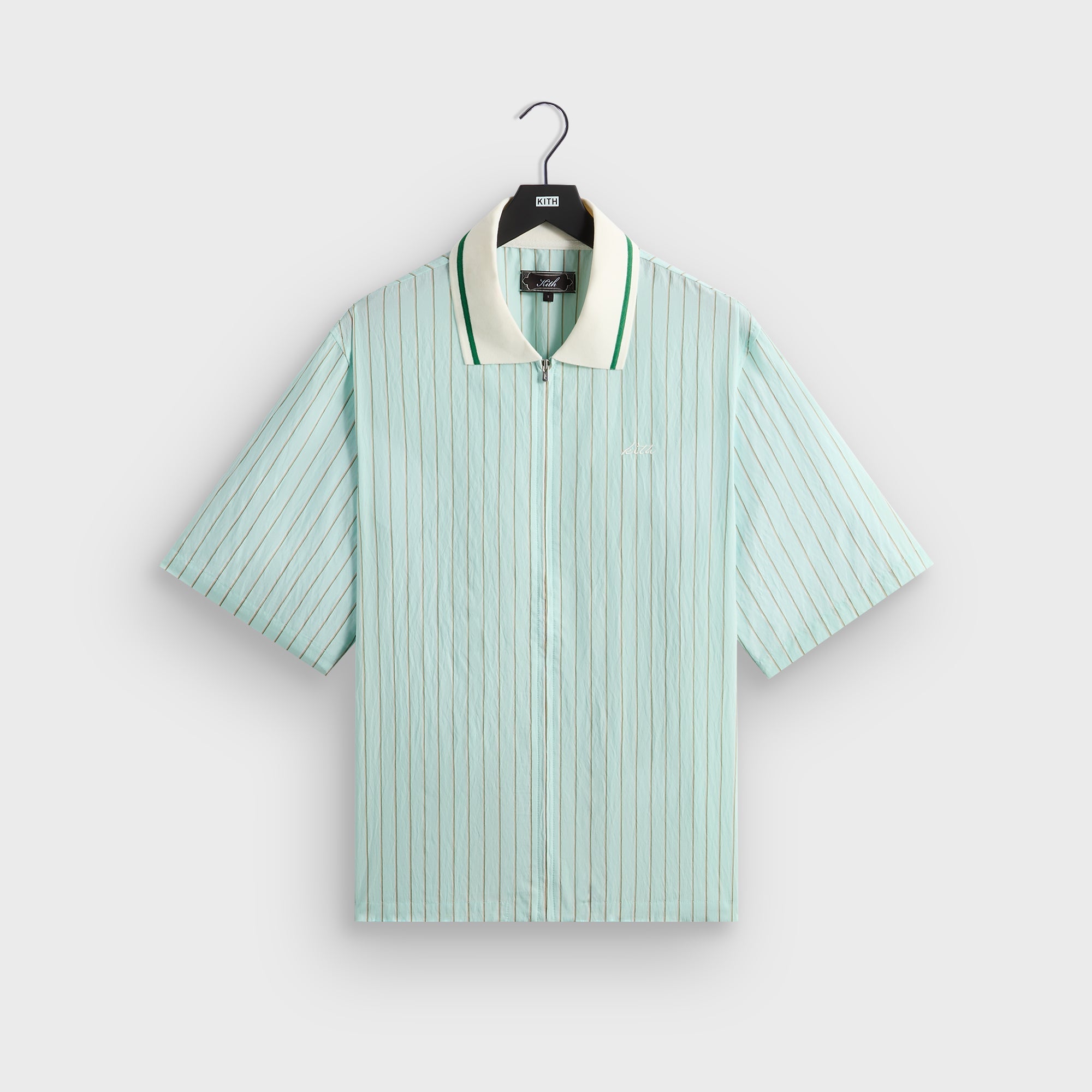 Kith Striped Poplin Thompson Zip Front Shirt - Breezeway – Kith Japan