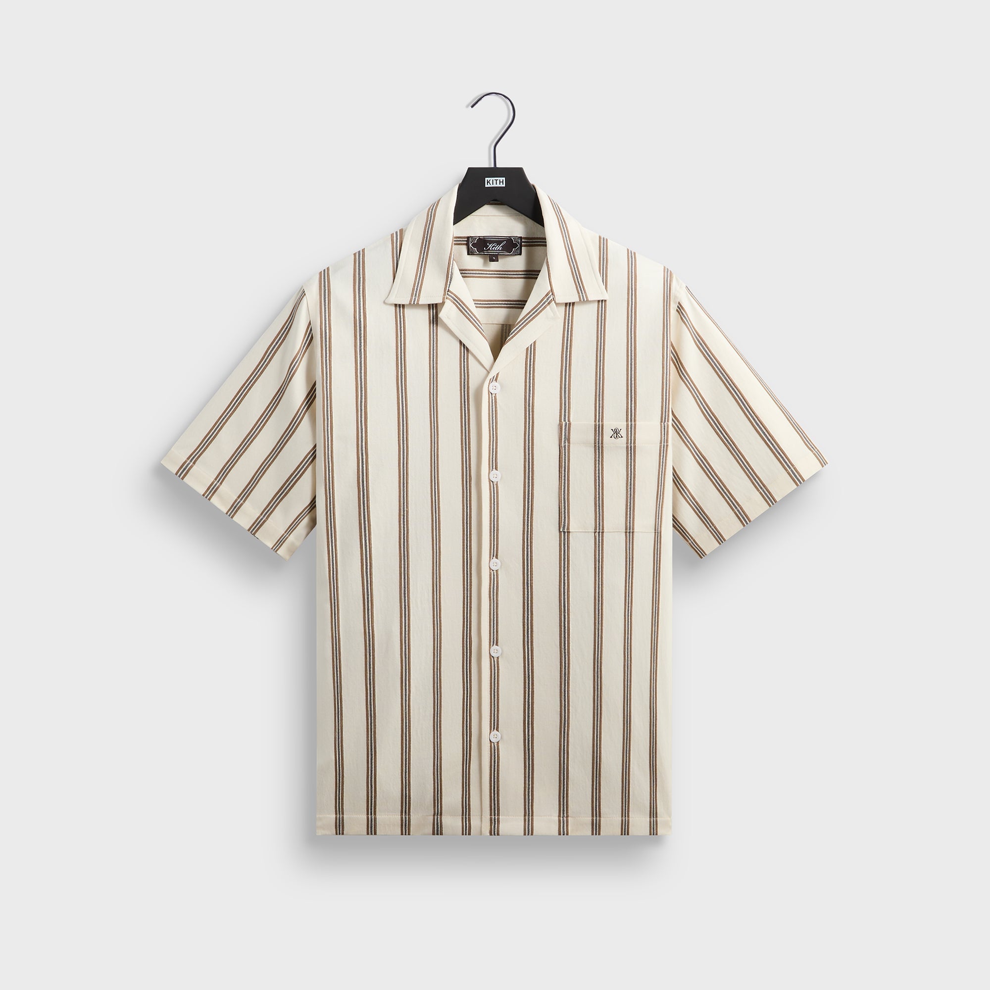Kith Textured Stripe Thompson Camp Collar Shirt - Sandalwood
