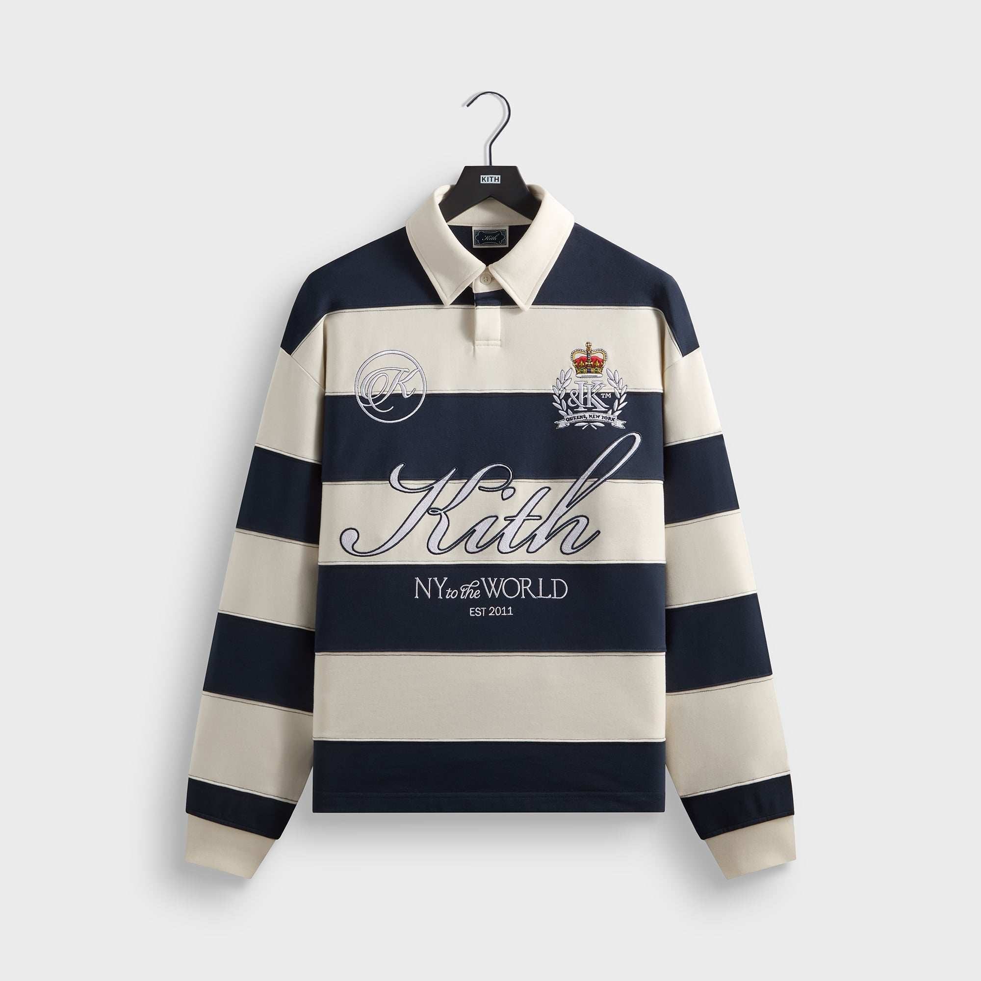Kith Compact Fleece Striped Rugby - Nocturnal – Kith Japan