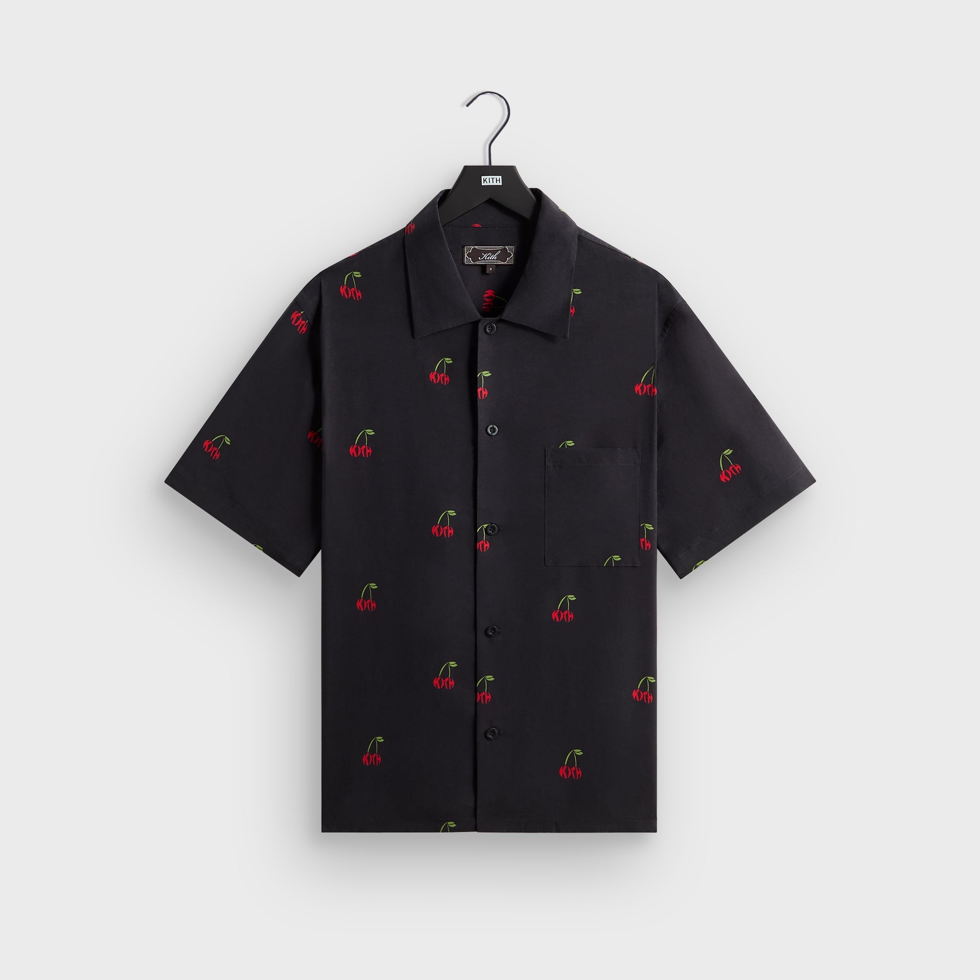 Kith Printed Cherry Cupro Linen Beckham Buttondown - Black – Kith