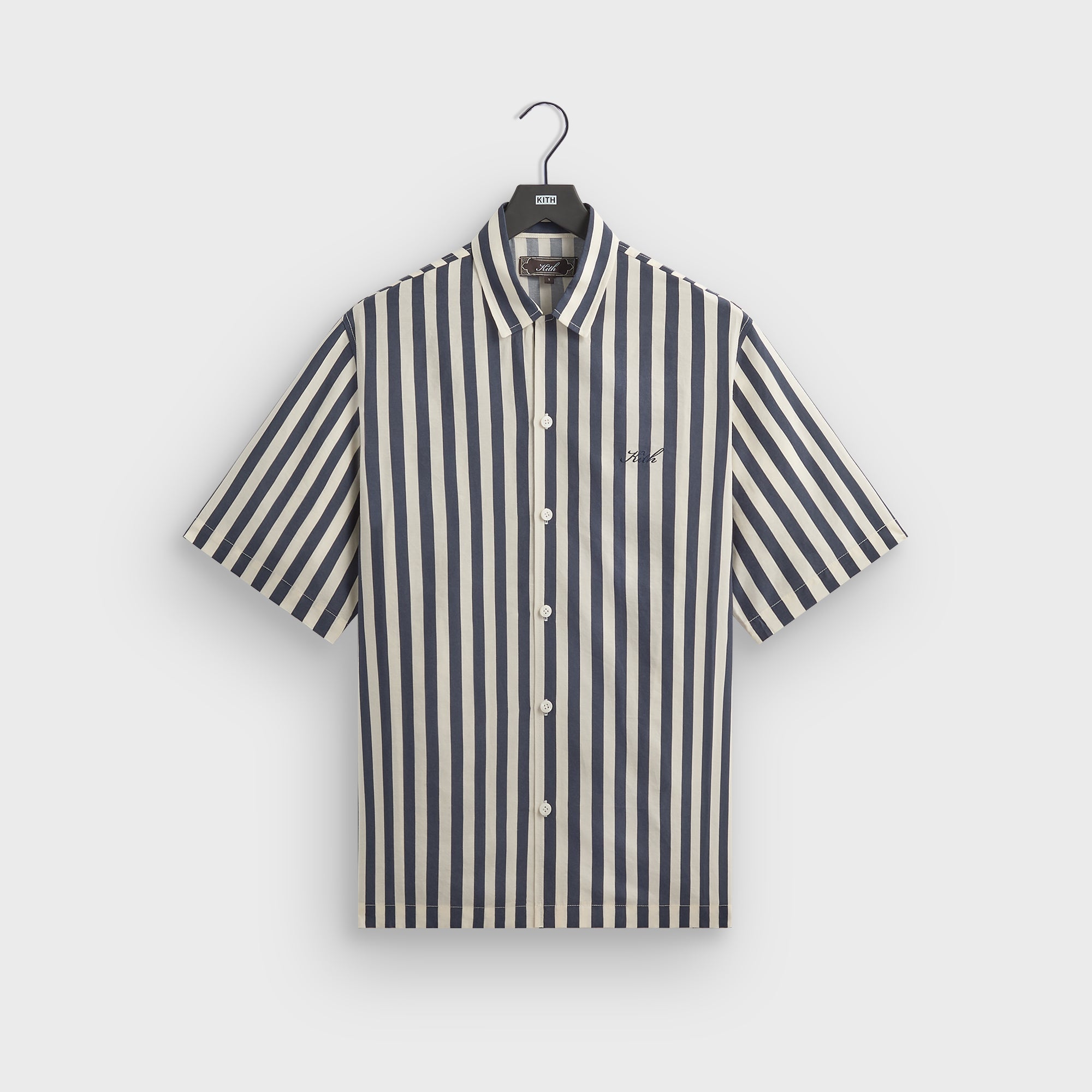 Kith Striped Thompson Camp Collar Shirt - Nocturnal – Kith Japan