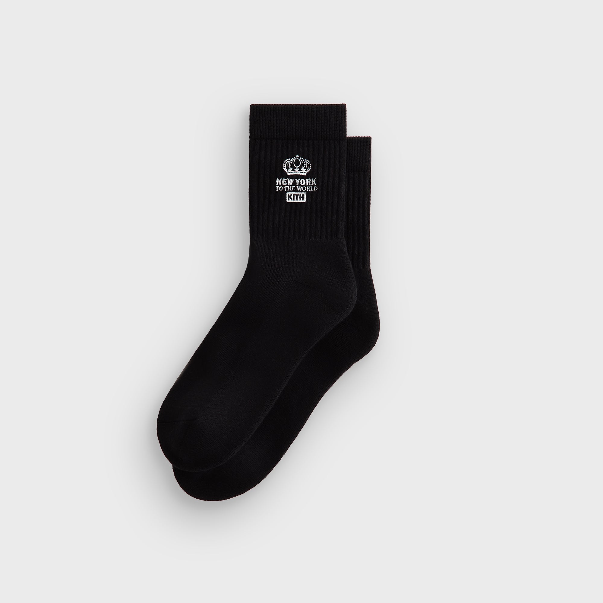 Kith Insignia Cotton Mid Crew Socks - Black - PH – Kith Japan