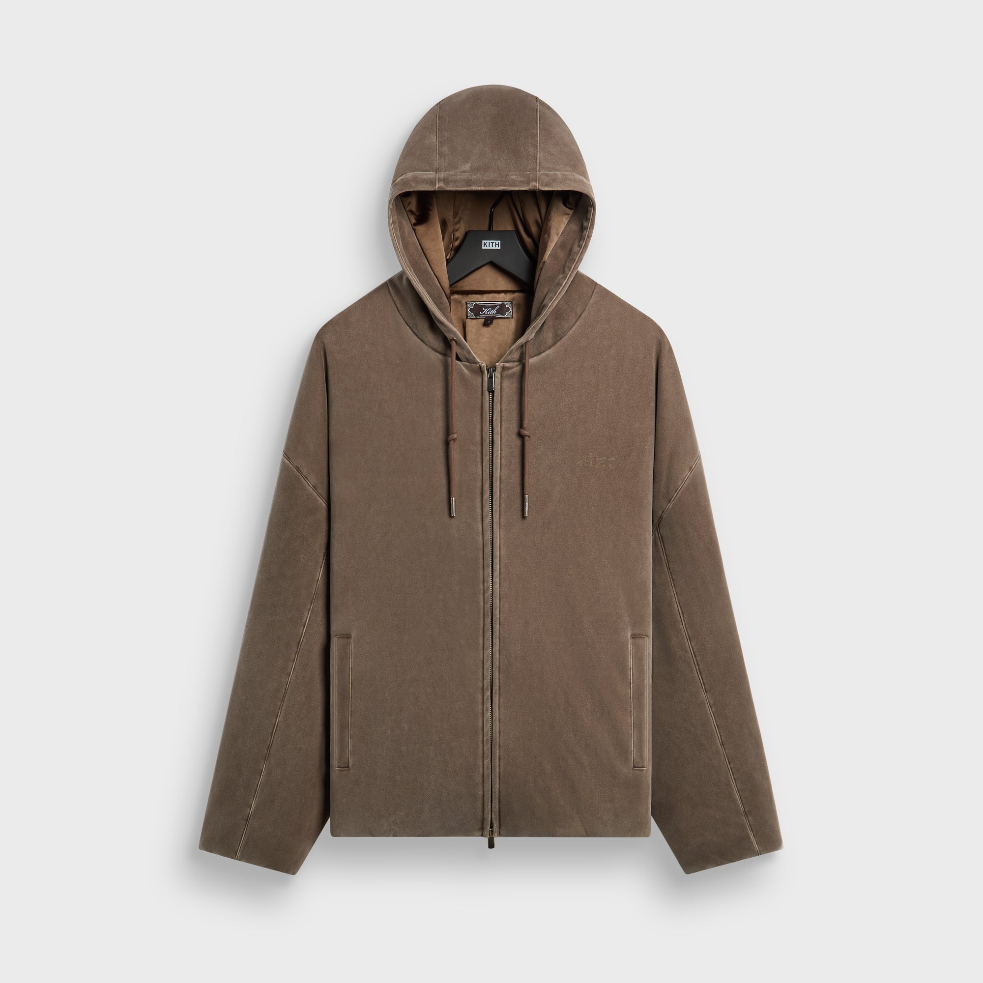 Kith Microsuede Puffed Jaysen Hoodie - Pecan – Kith Japan
