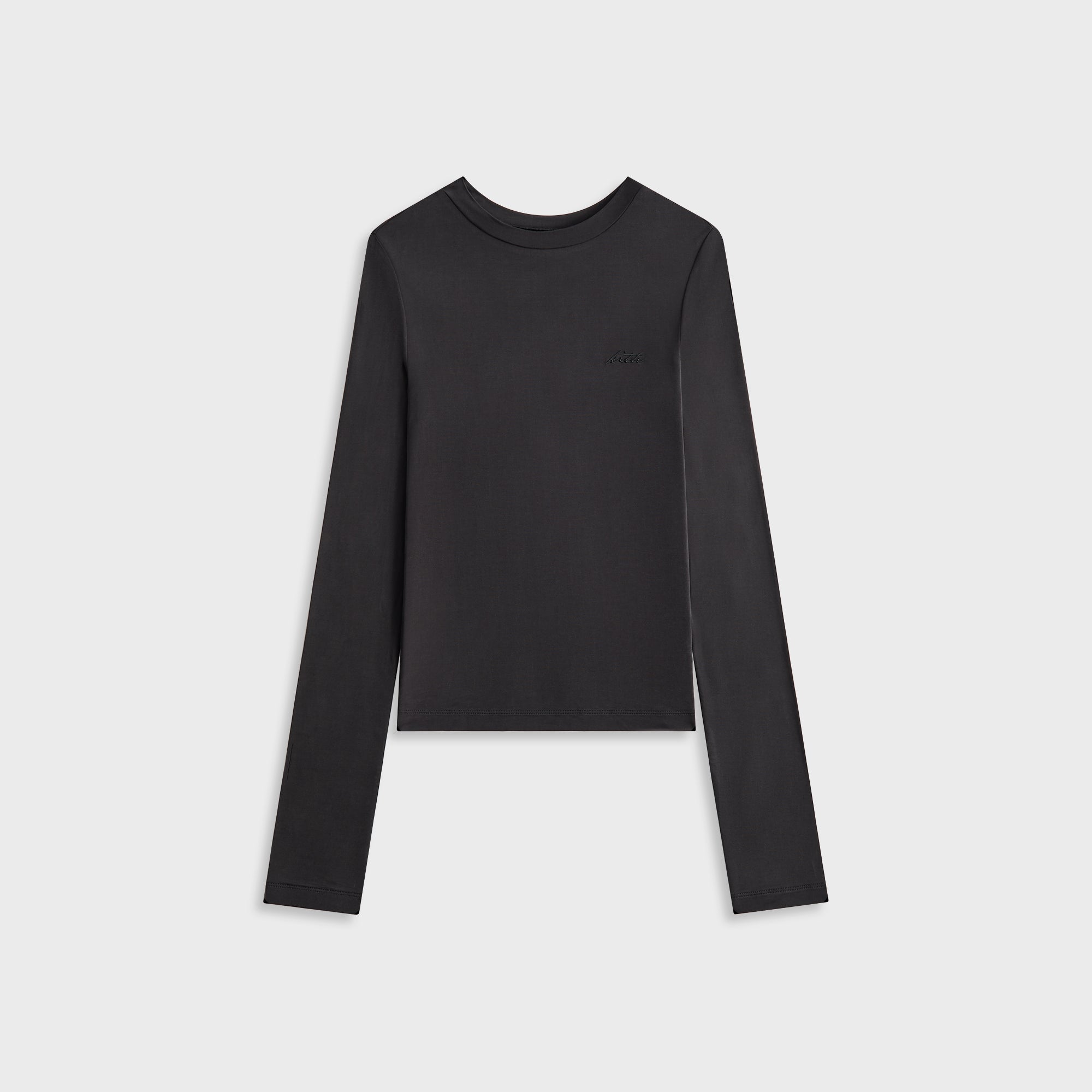 マリー　Kith ブラック 長袖カットソー Kith Women Nori Cupro Long Sleeve - Black – Kith Japan