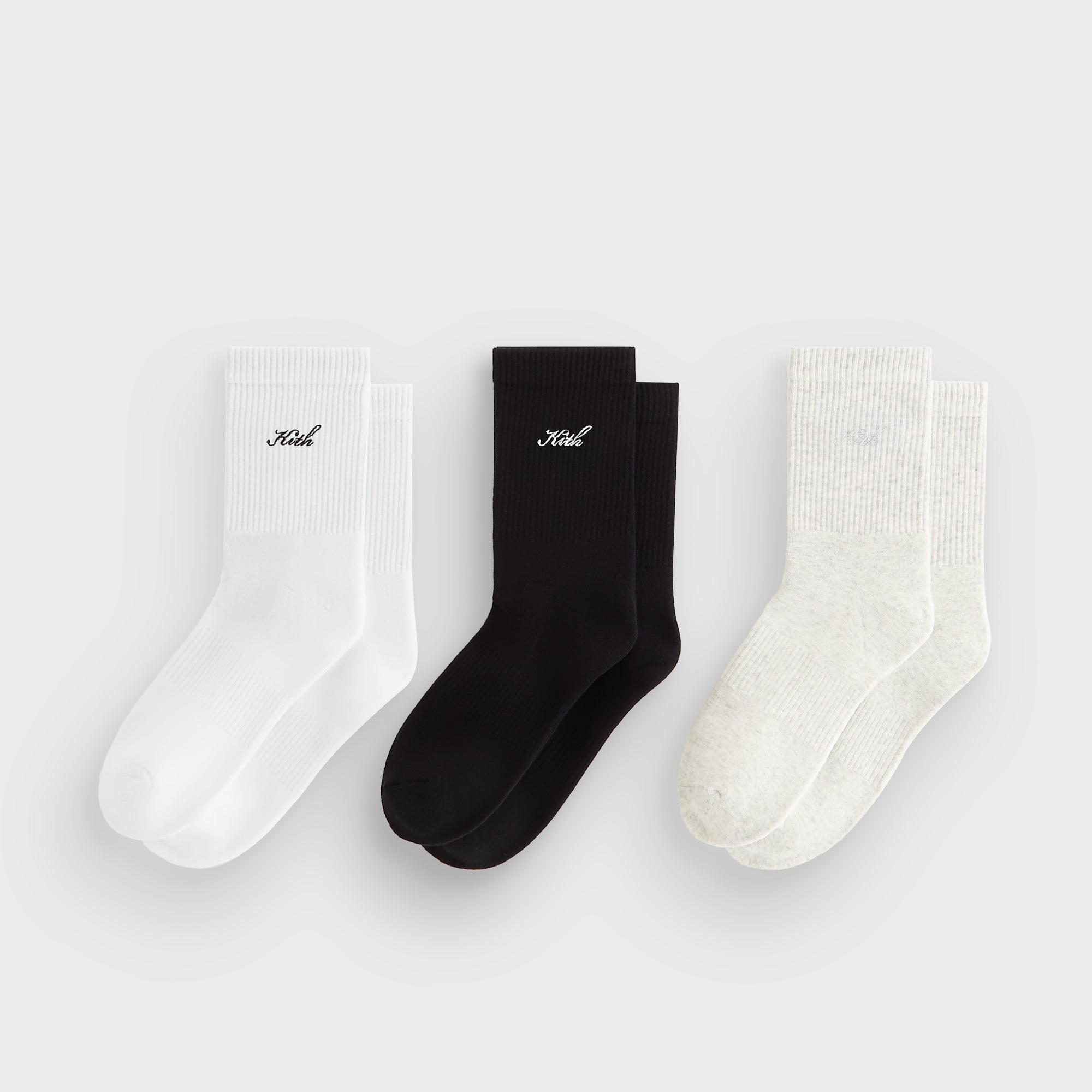 Kith Women 3-Pack Lightweight Cotton Classic Crew Socks - Multi