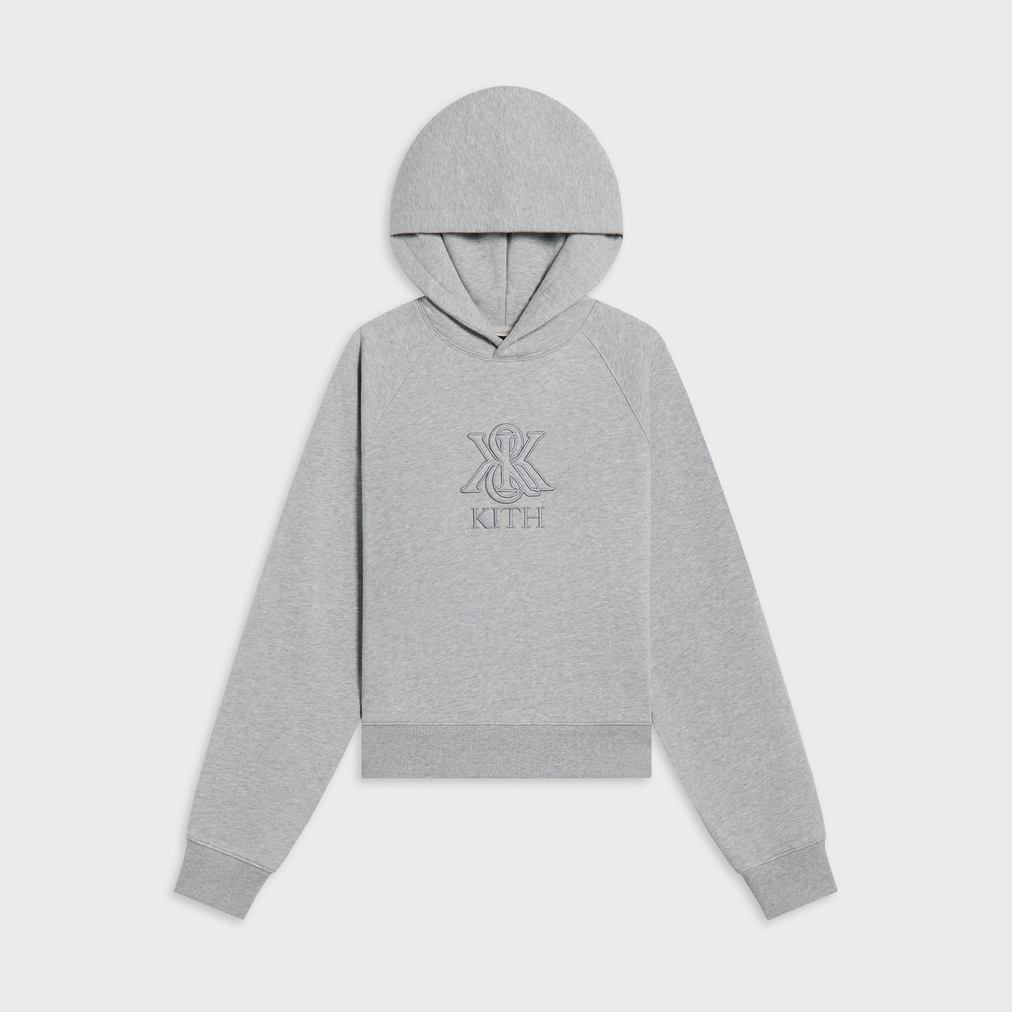 Kith Women Tatum Outline Crest Hoodie - Cool Heather Grey – Kith Japan