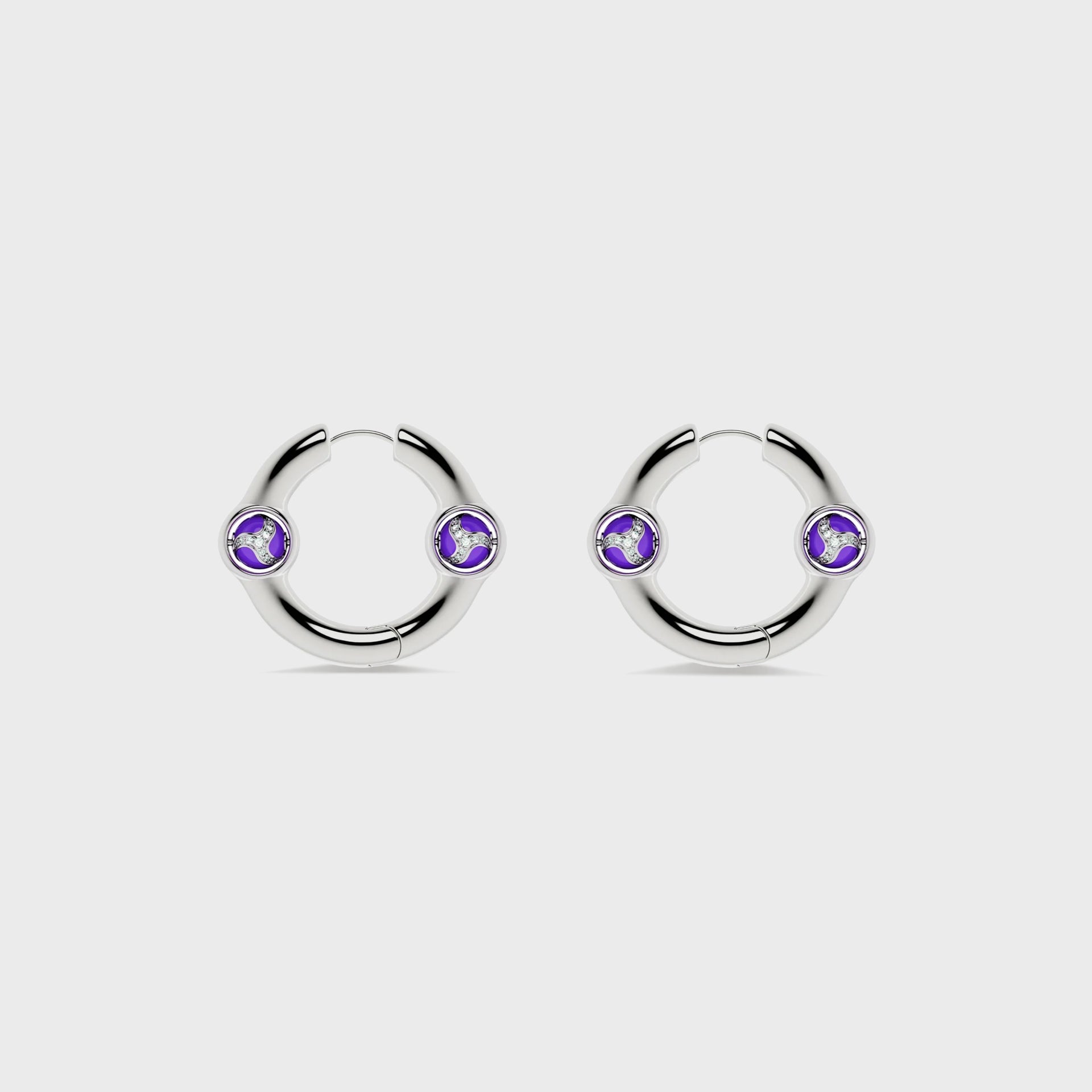 BUDAHOOD Portal Of Joy Earrings Purple S - SILVER