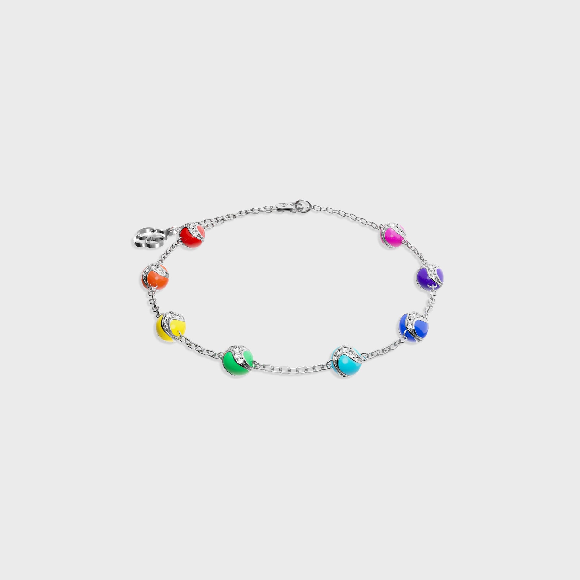 BUDAHOOD 888 Rainbow Dragon Ball Bracelet - SILVER