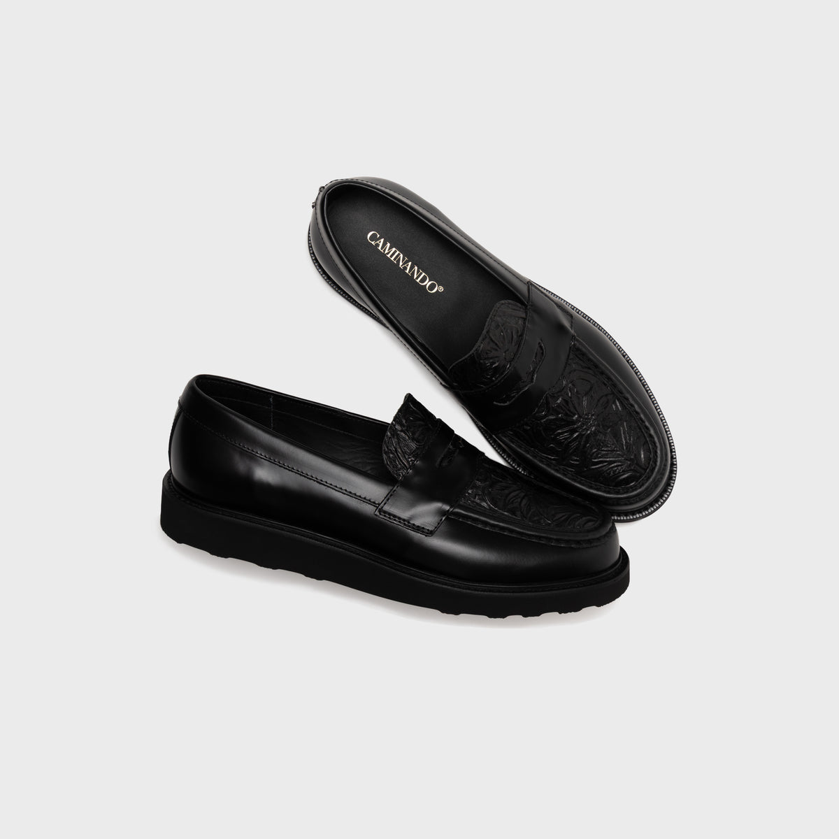CAMINANDO Embossed Loafer - Black