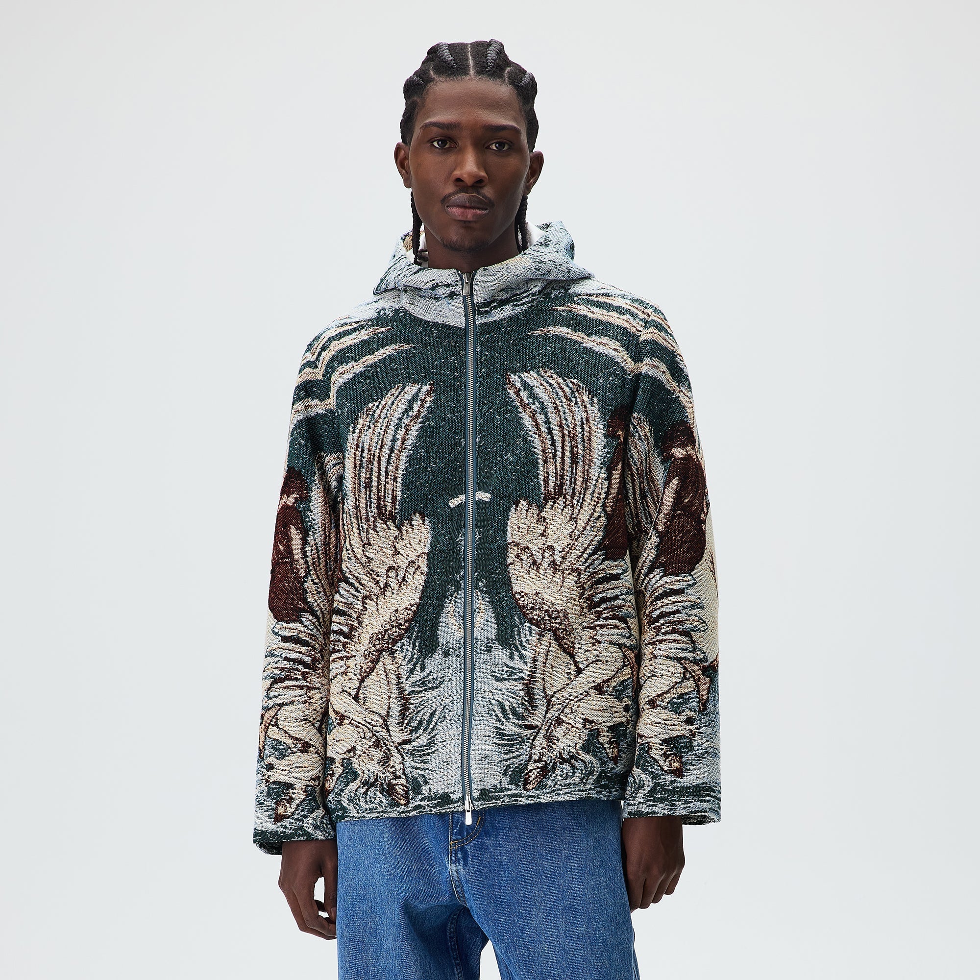 kith ジップフーディー Kith Braden Tapestry Full Zip Hoodie - Waffle – Kith Japan