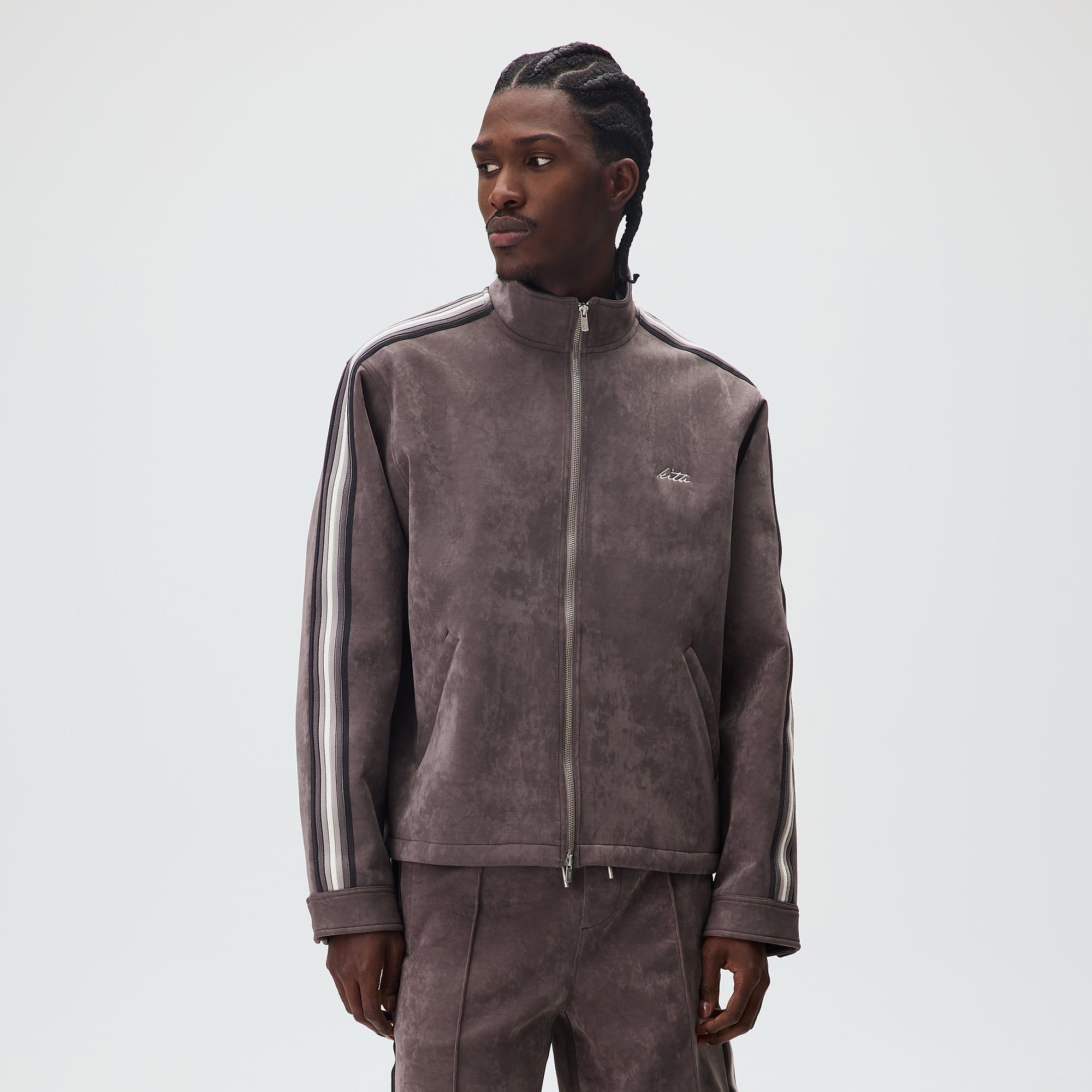 Kith Sueded Scuba Connor Track Jacket - Thunder – Kith Japan