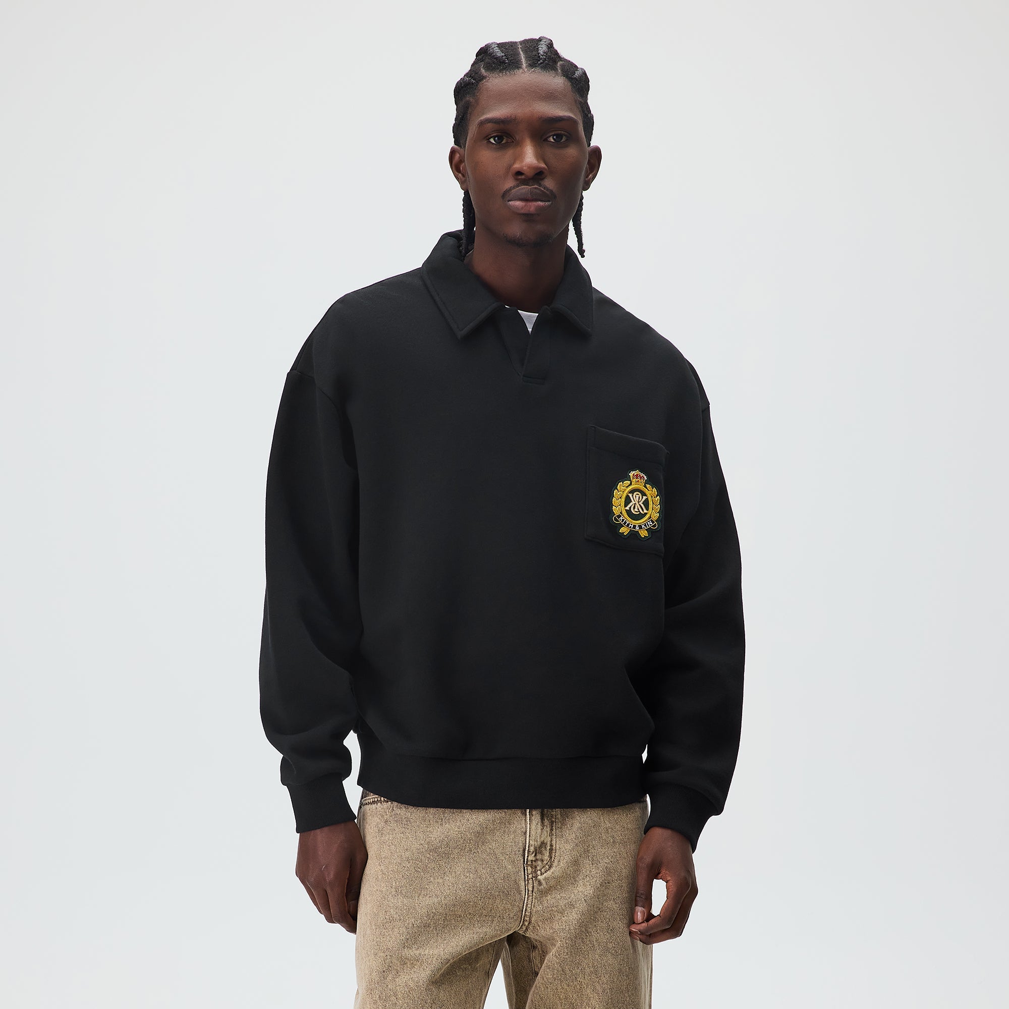 Kith Bullion Lauel Crest Nelson Pocket Rugby - Black – Kith Japan