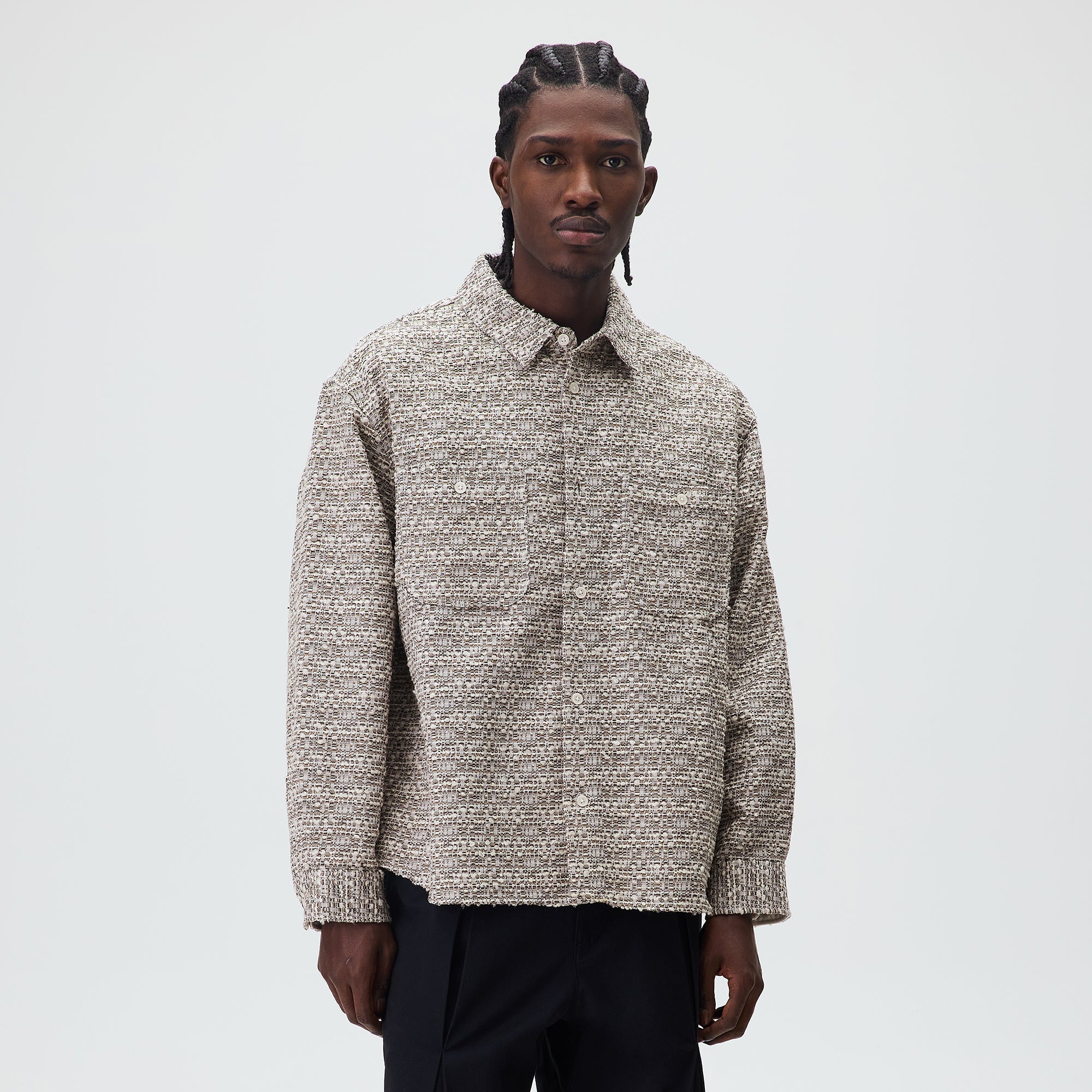 Kith Mixed Weave Apollo Shirt - Overcast – Kith Japan