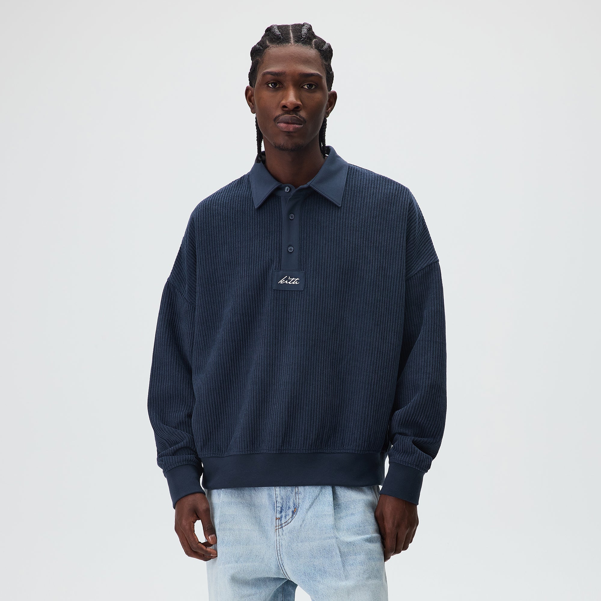Slim Rib Knit 24日まで Kith Rib Stitch Ronin Henley Sweater - Mystery – Kith Japan