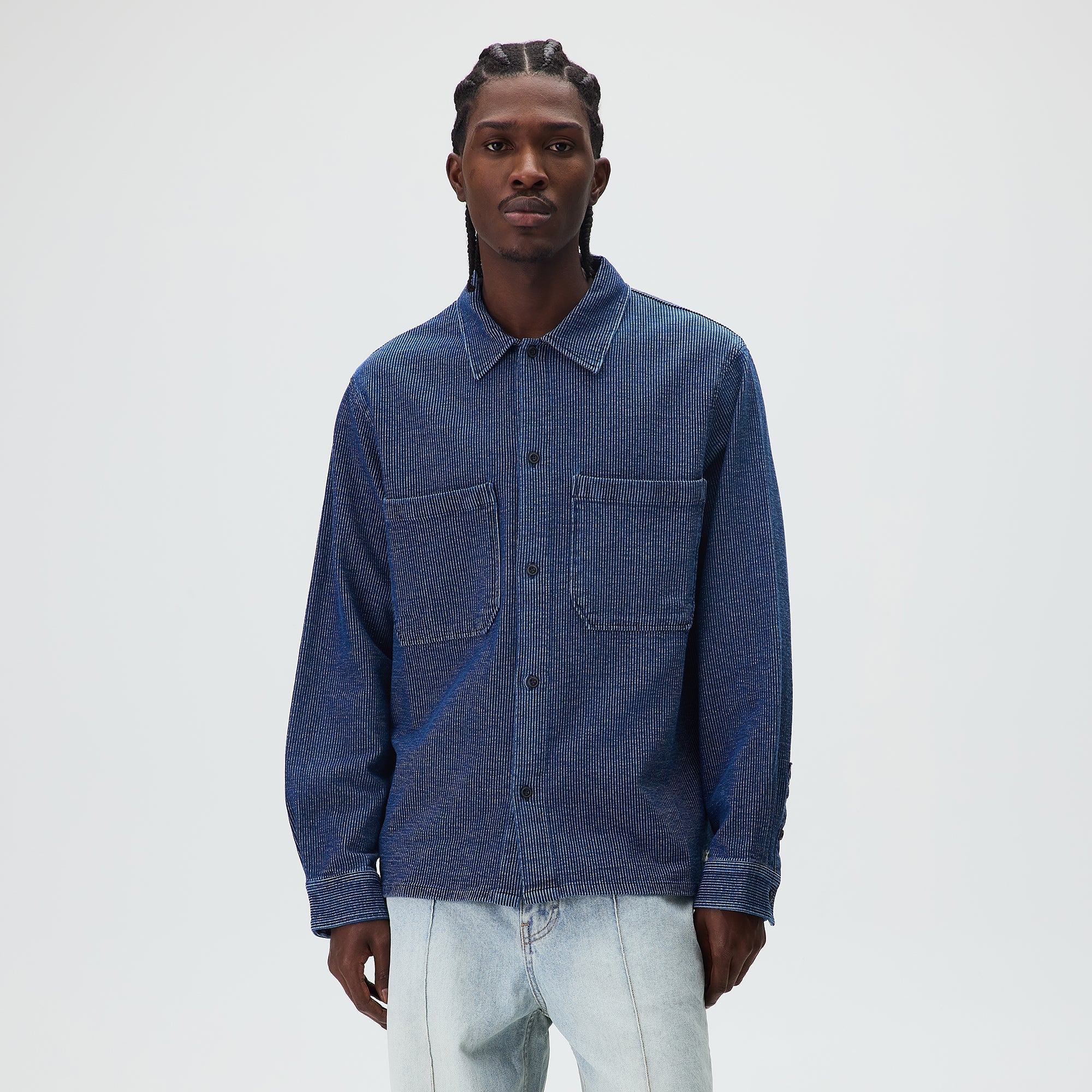 KITH KHM033427 シャドウストライプ スキッパー ポロシャツ L KITH KHM033427 シャドウストライプ スキッパー ポロシャツ L 【公式通販】