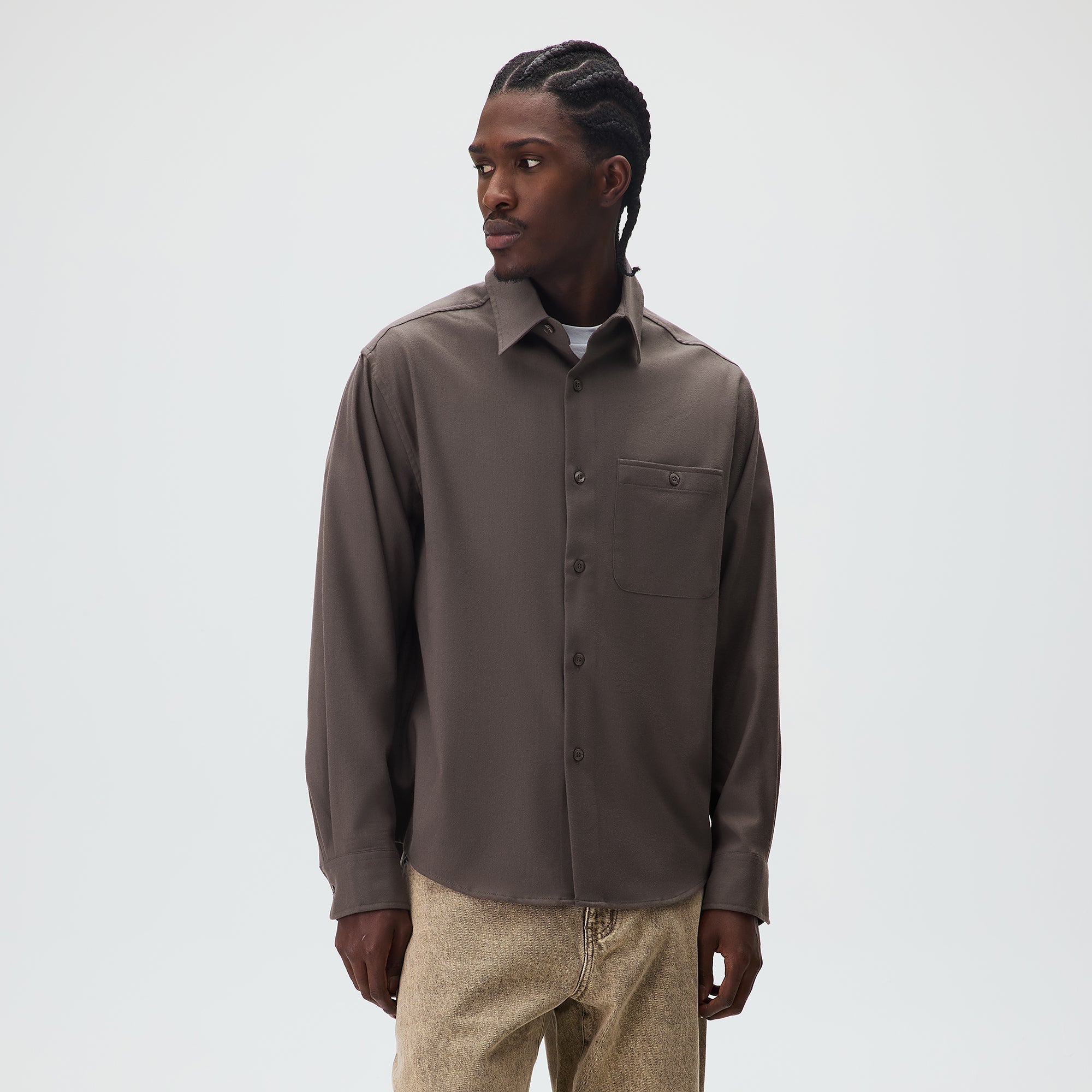 Kith Flannel Tomas Buttondown Shirt - Mineral – Kith Japan