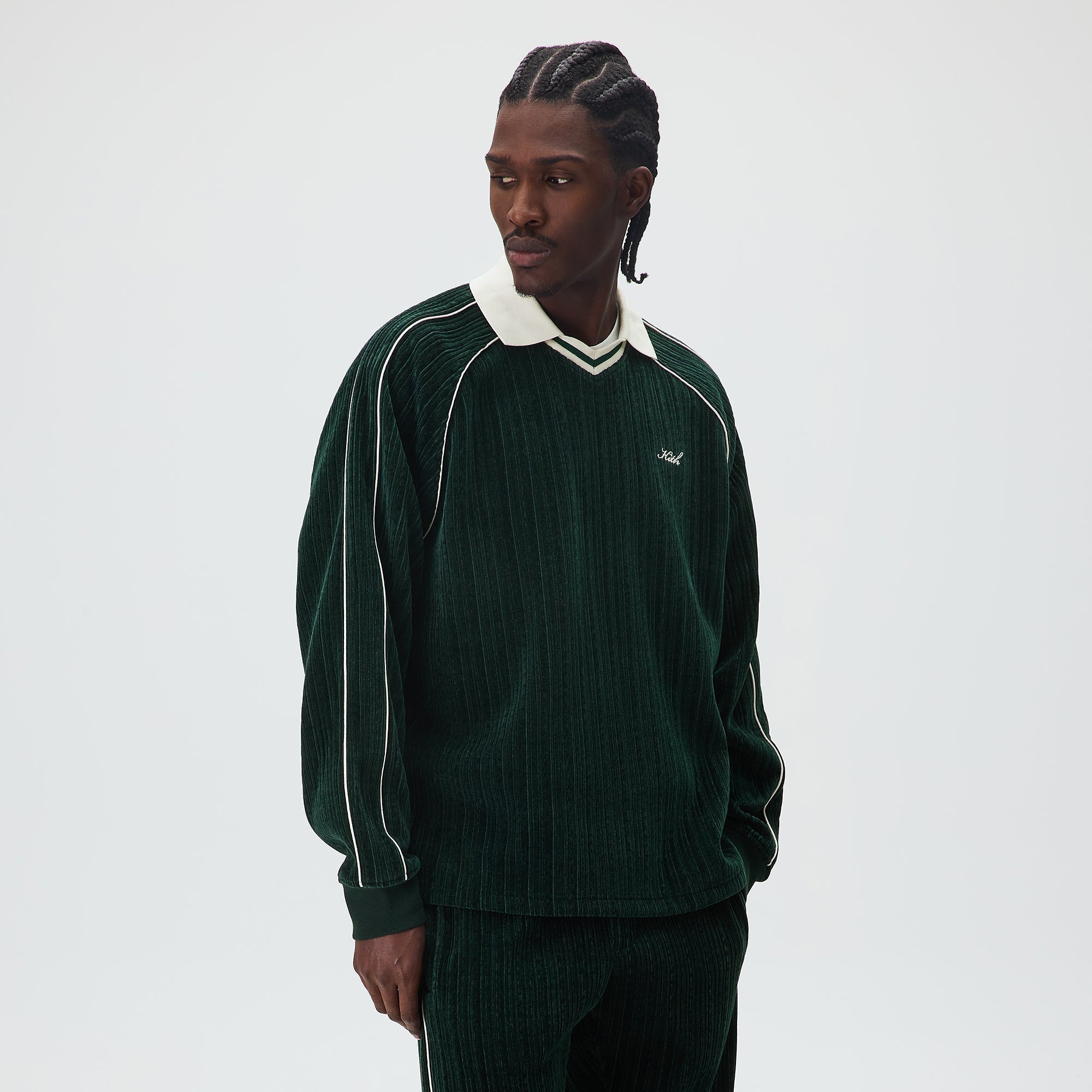 Kith Velvet Corduroy Long Sleeve Trevor Polo - Stadium – Kith Japan