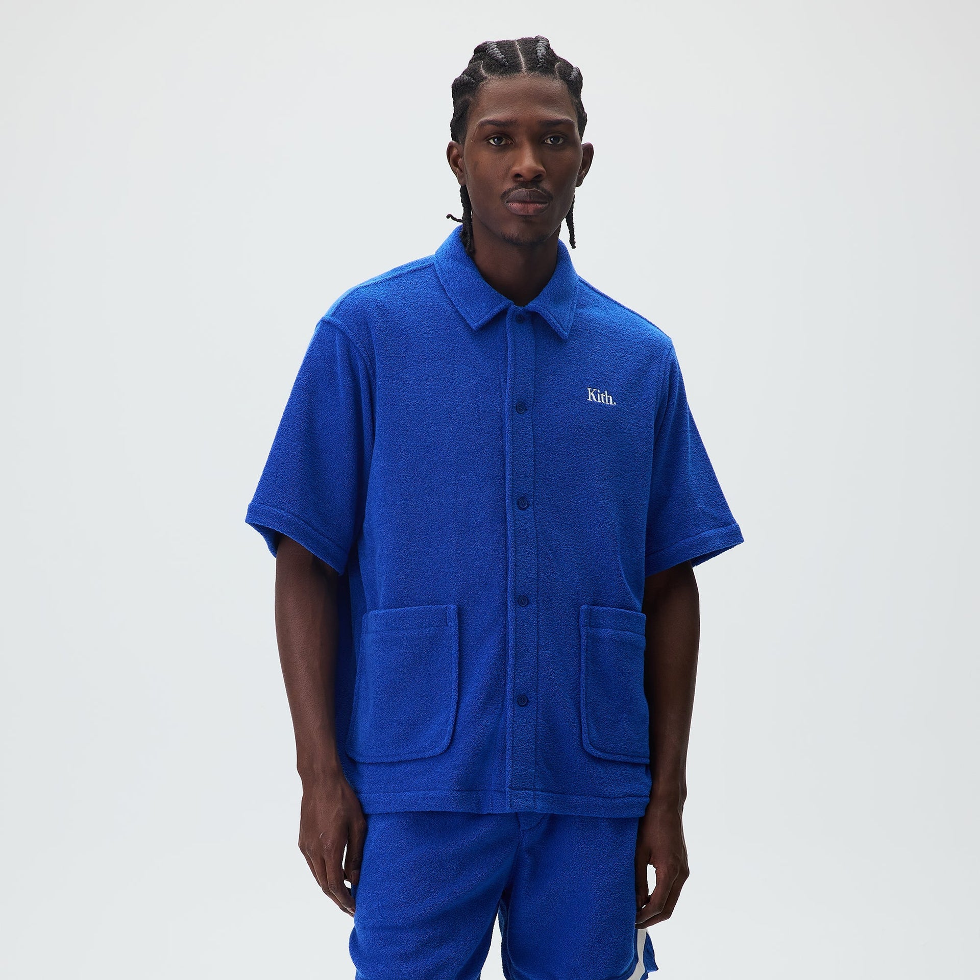 Kith Towel Boucle Boxy Collared Overshirt - Cyclone