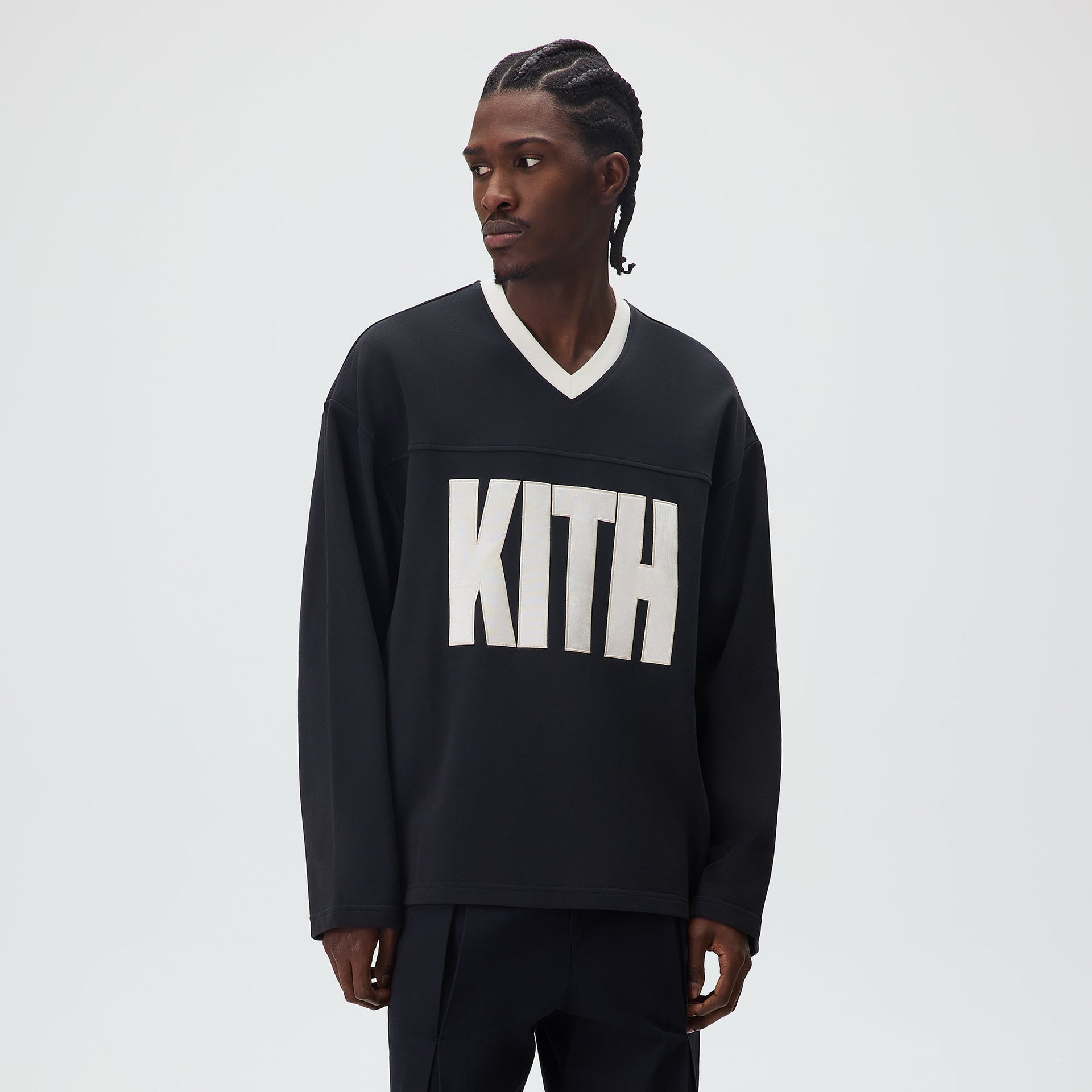 Kith Compact Fleece Long Sleeve Julien Jersey - Black