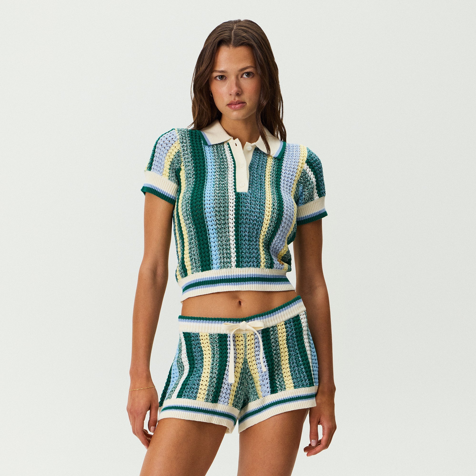 Kith Women Riven Crochet Polo - Majestic – Kith Japan