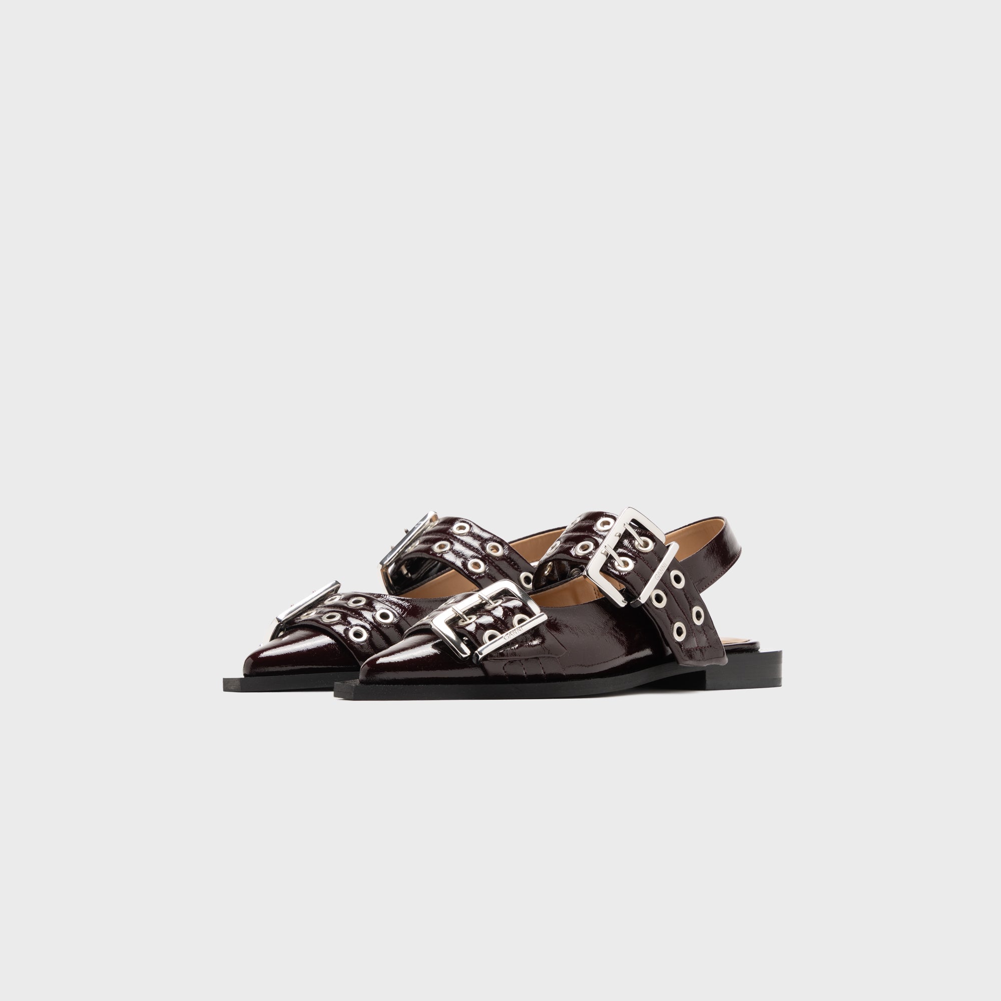 Ganni Feminine Buckle Ballerina - Burgundy – Kith Japan