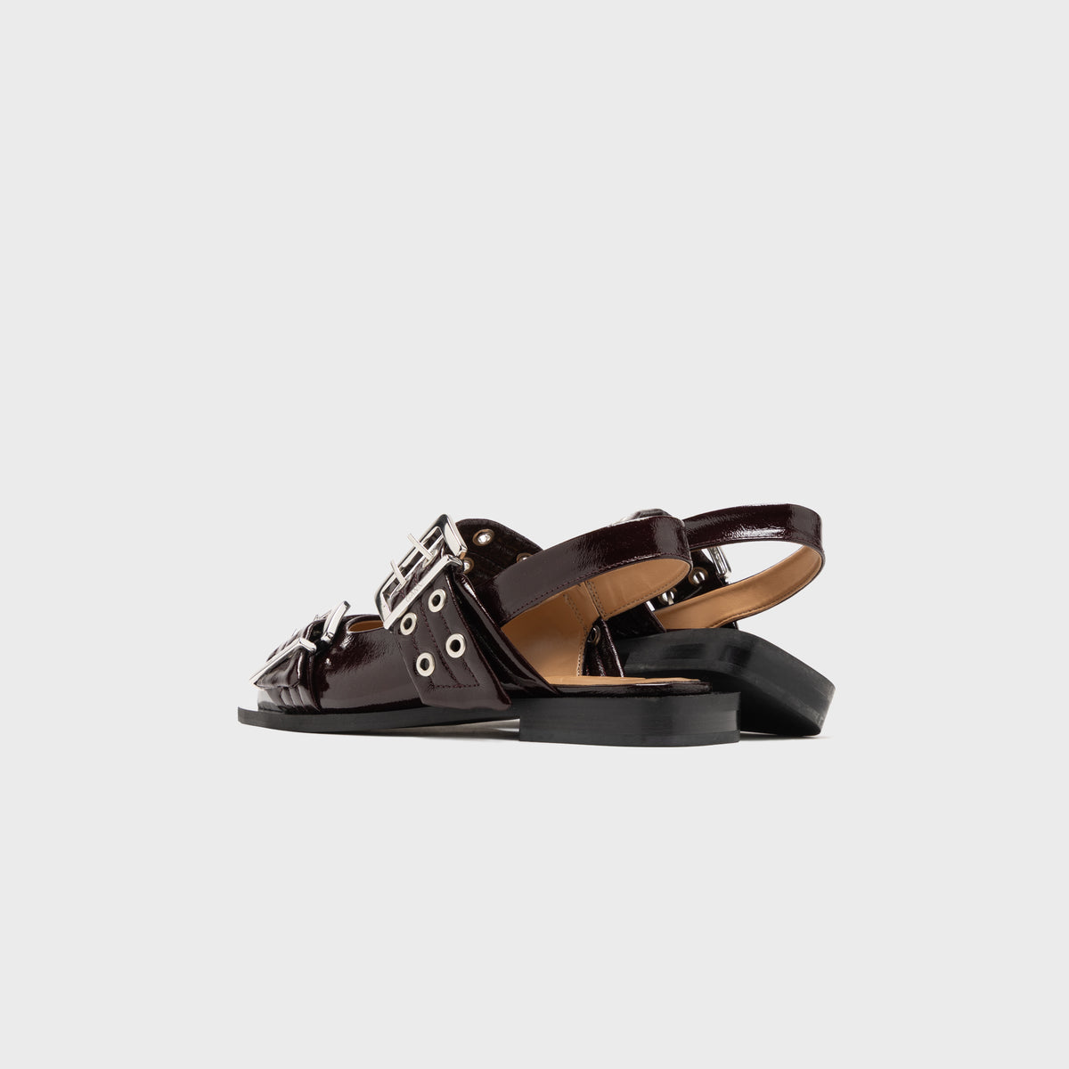 Ganni Feminine Buckle Ballerina - Burgundy