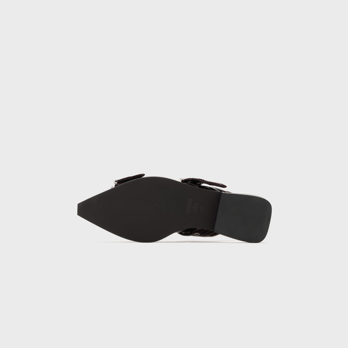 Ganni Feminine Buckle Ballerina - Burgundy