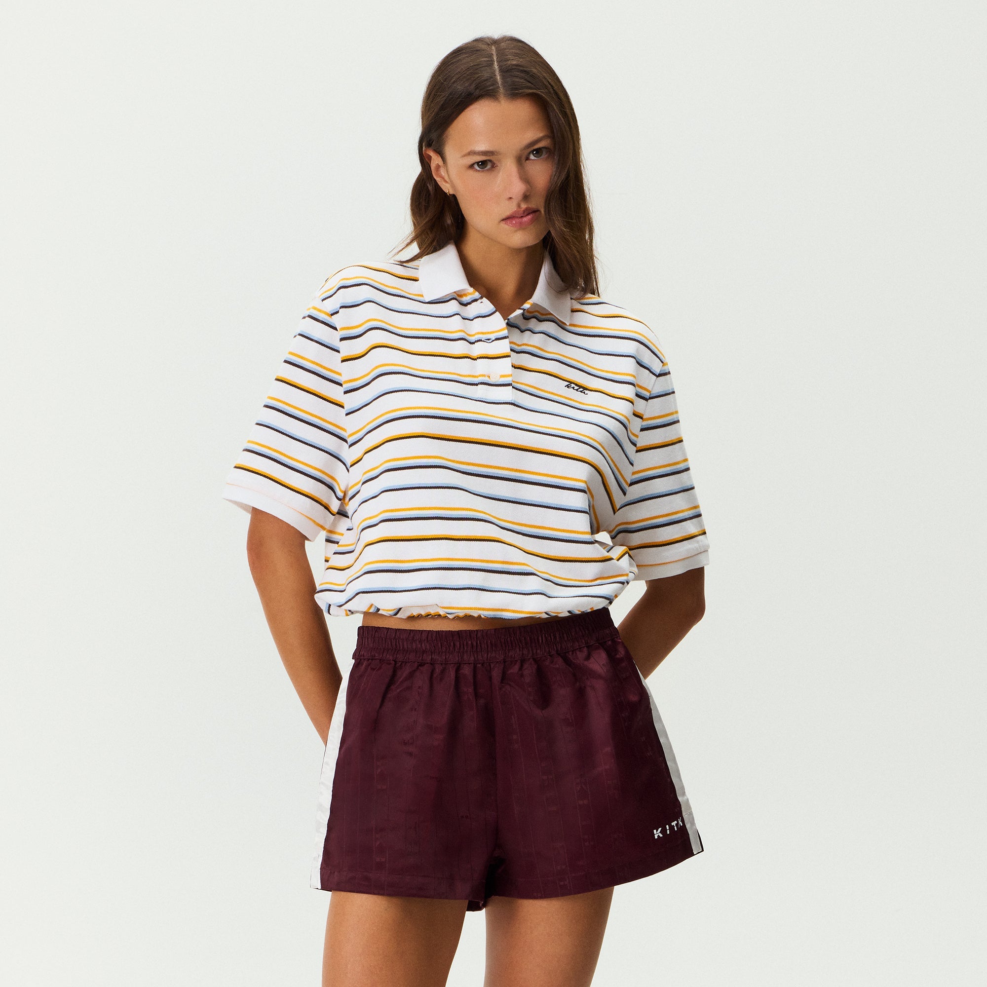 Kith Women Sadie Stripe Pique Polo - White – Kith Japan