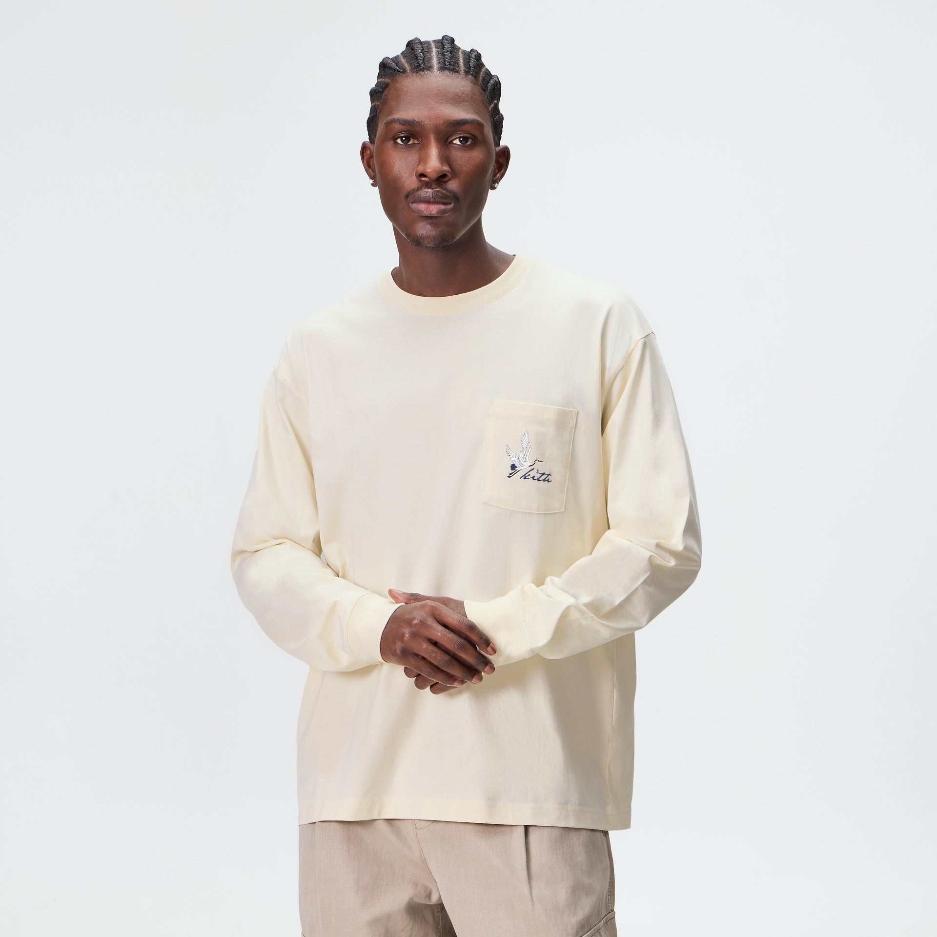 Kith Crane Horizon Long Sleeve Pocket Tee - Sandrift - PH
