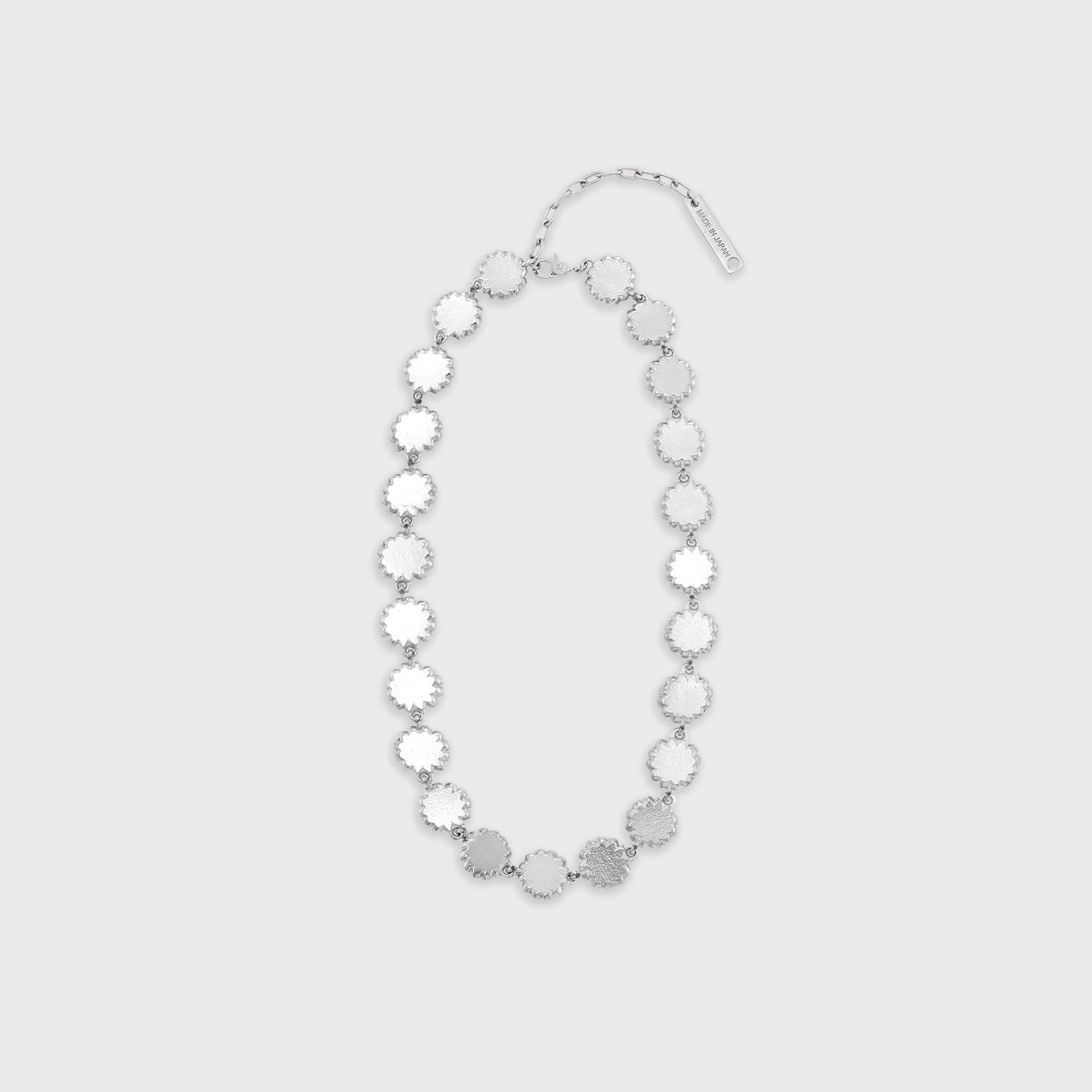 AMBUSH Crystal Flower Link Short Necklace - Silver