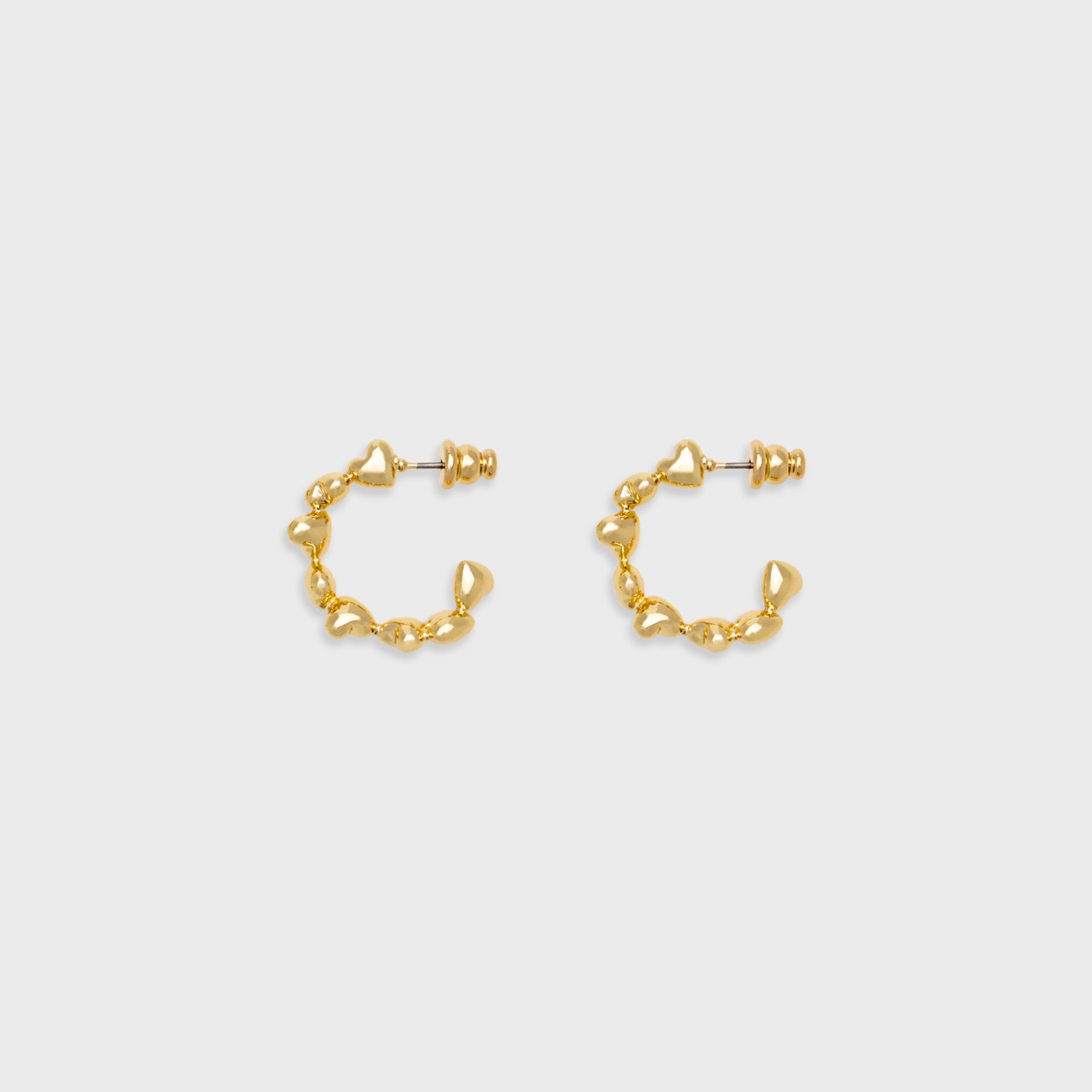 Basicks Heart Dropped Earrings - Gold