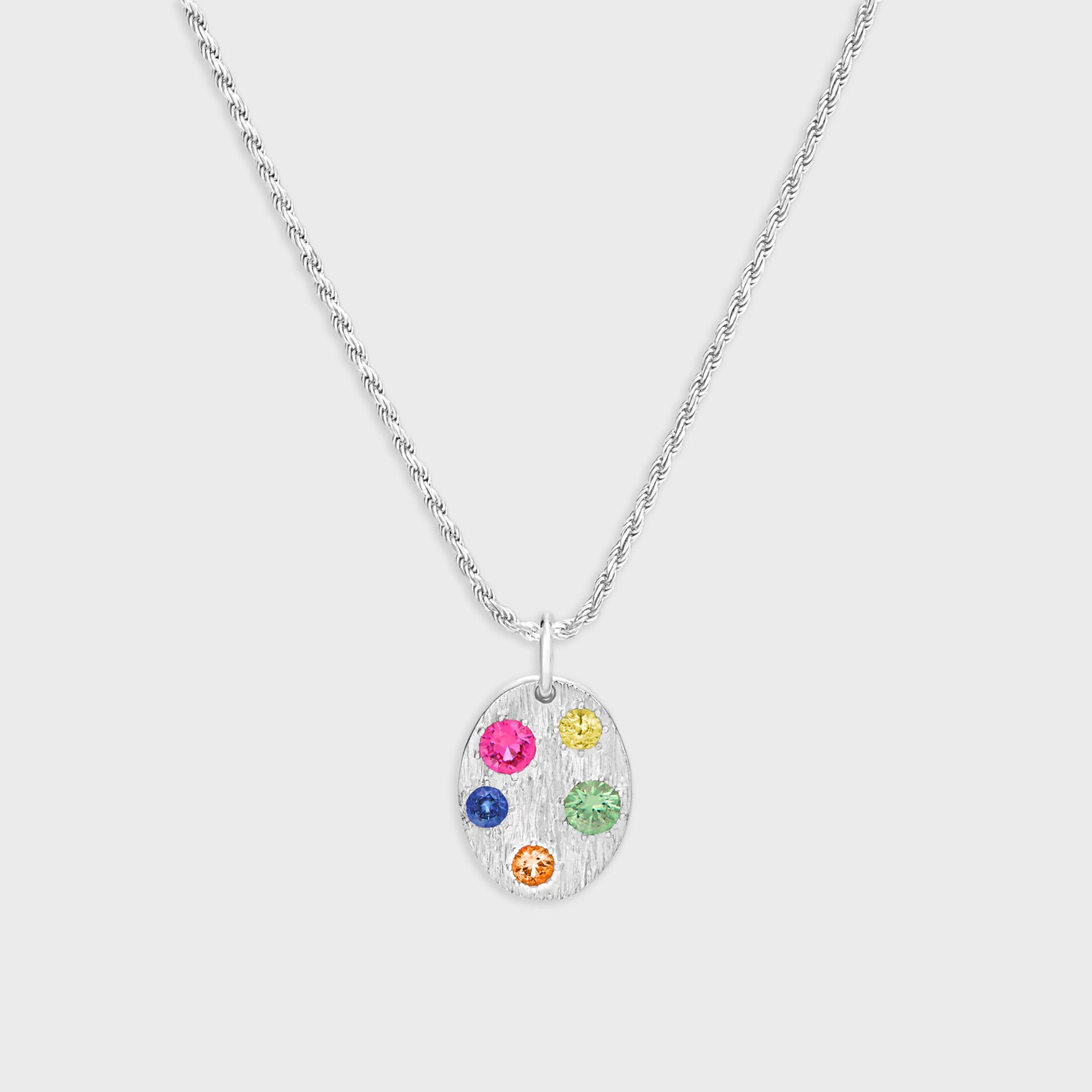 Bleue Burnham Floral Border Pendant - Recycled Silver