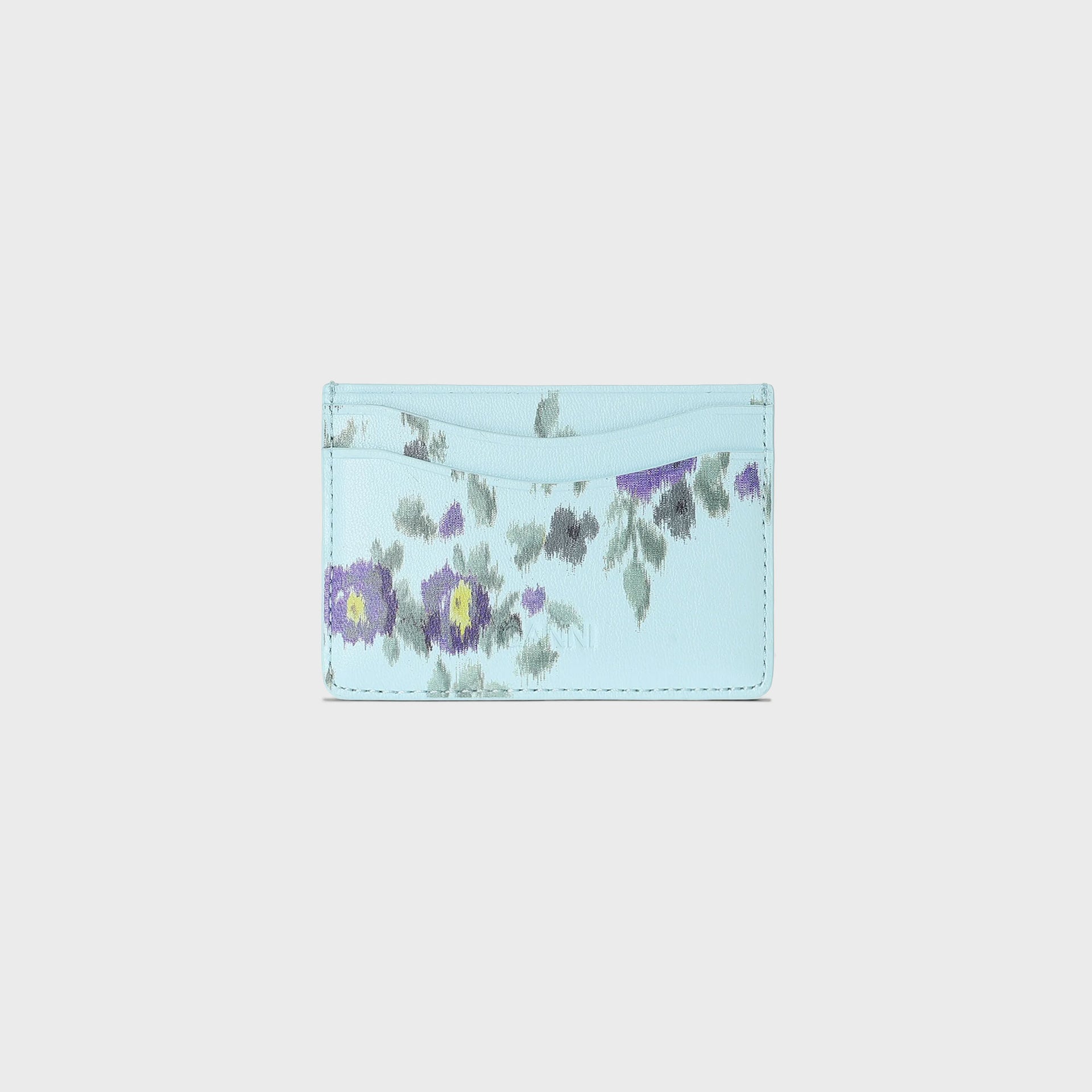 Ganni Bou Card Holder Ikat Flower Abstra - Iced Aqua