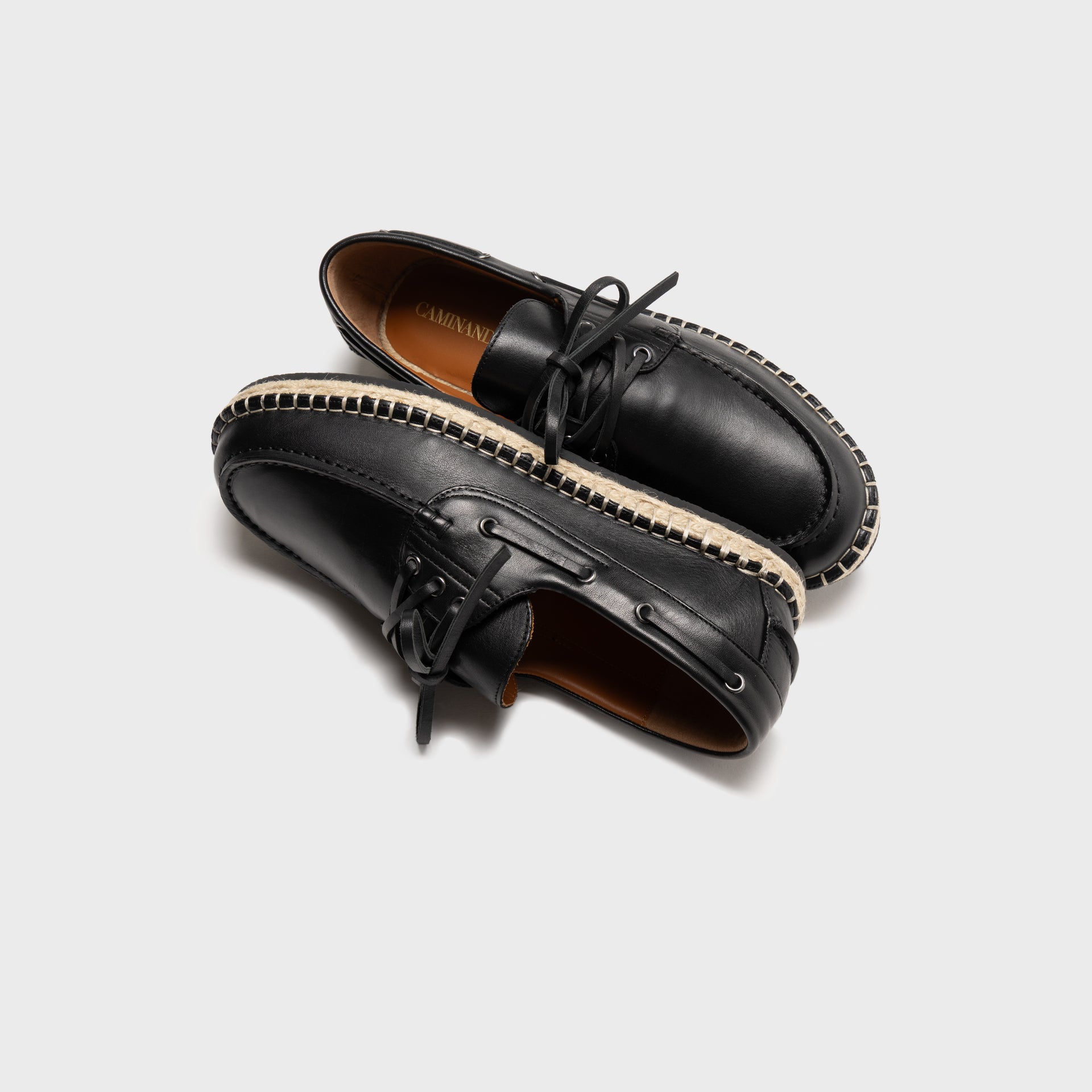 CAMINANDO 3-Eyelet Espadrille - Black