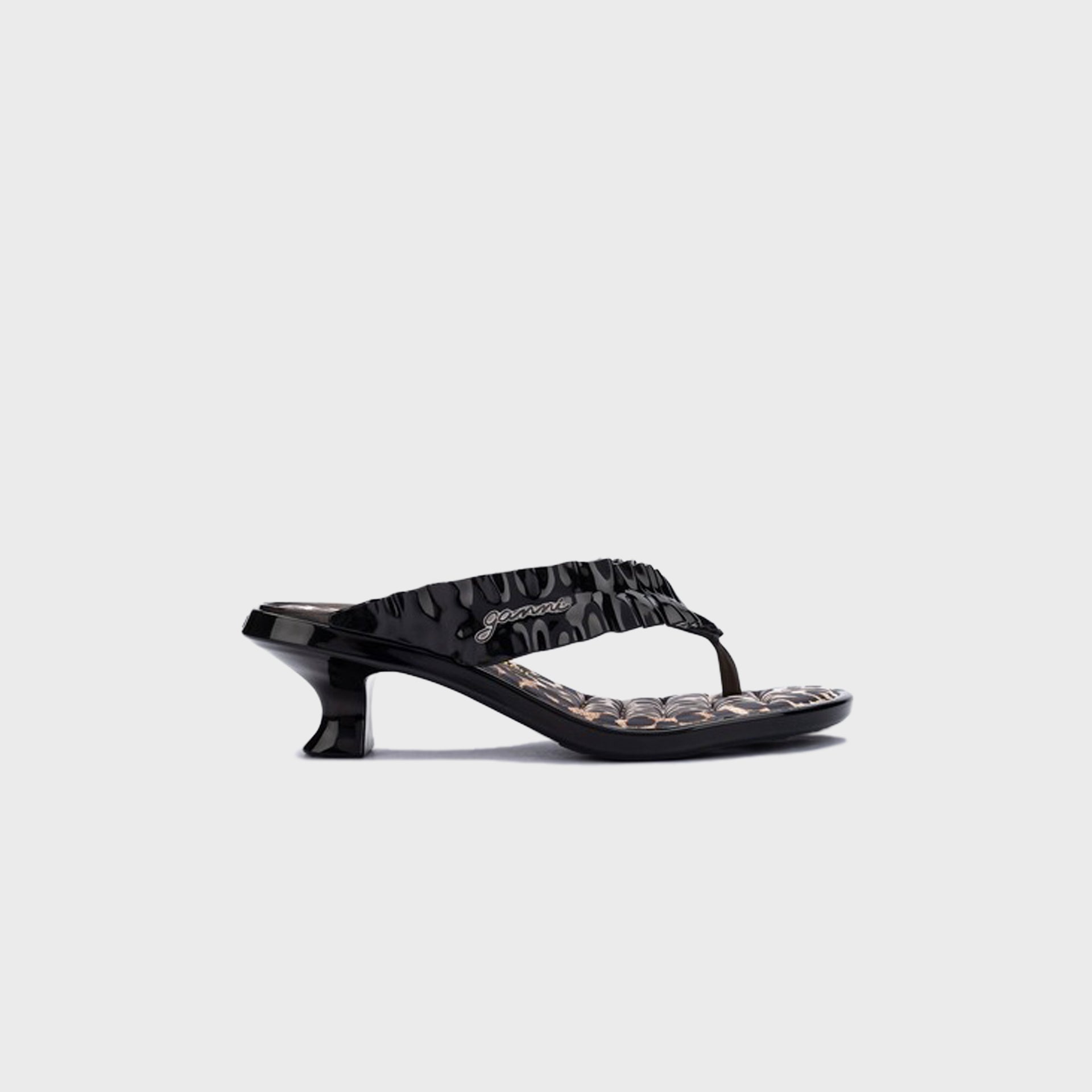 Ganni × Melissa Thong Kitten Heel - Black
