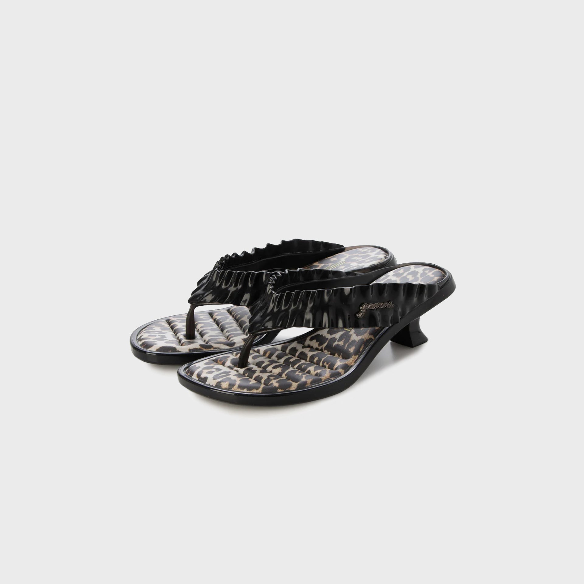 Ganni × Melissa Thong Kitten Heel - Black